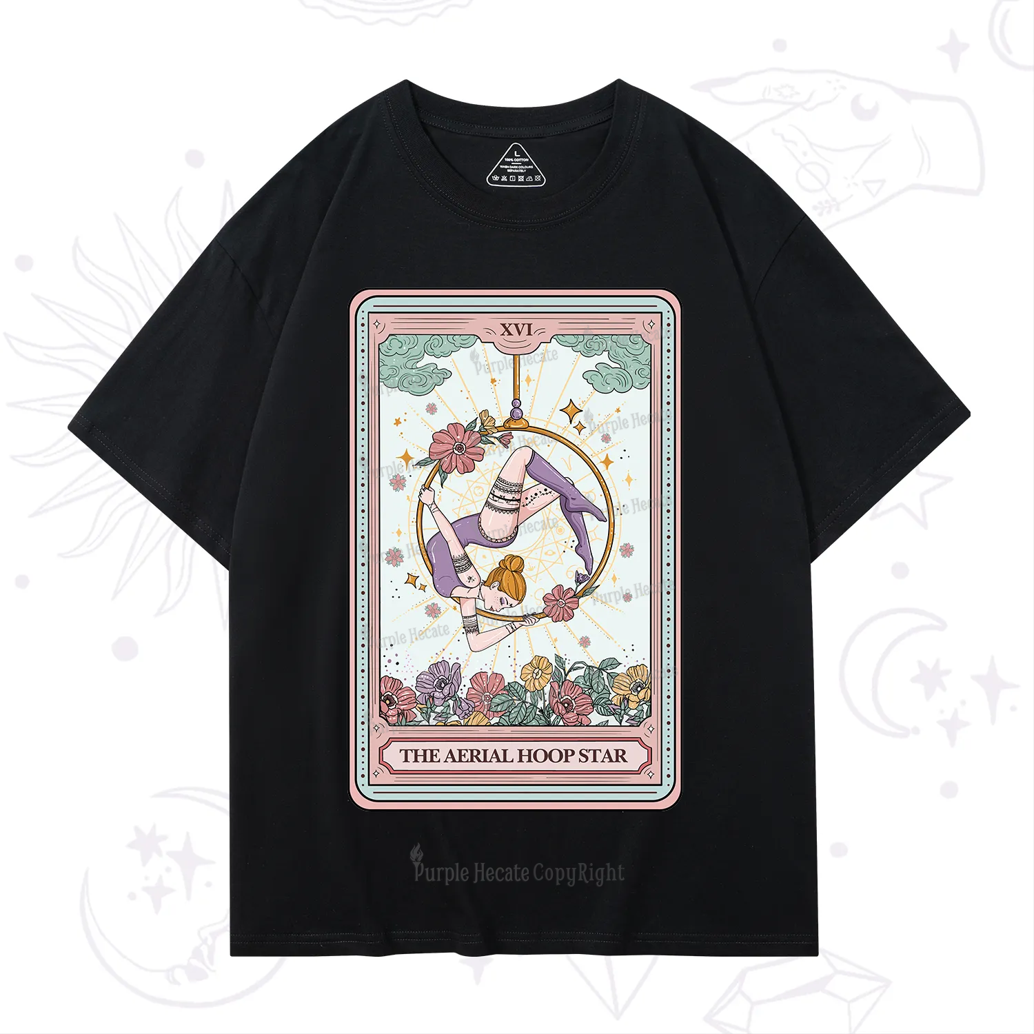 Purplehecate The Aerial Hoop Star Tarot Card T-Shirt