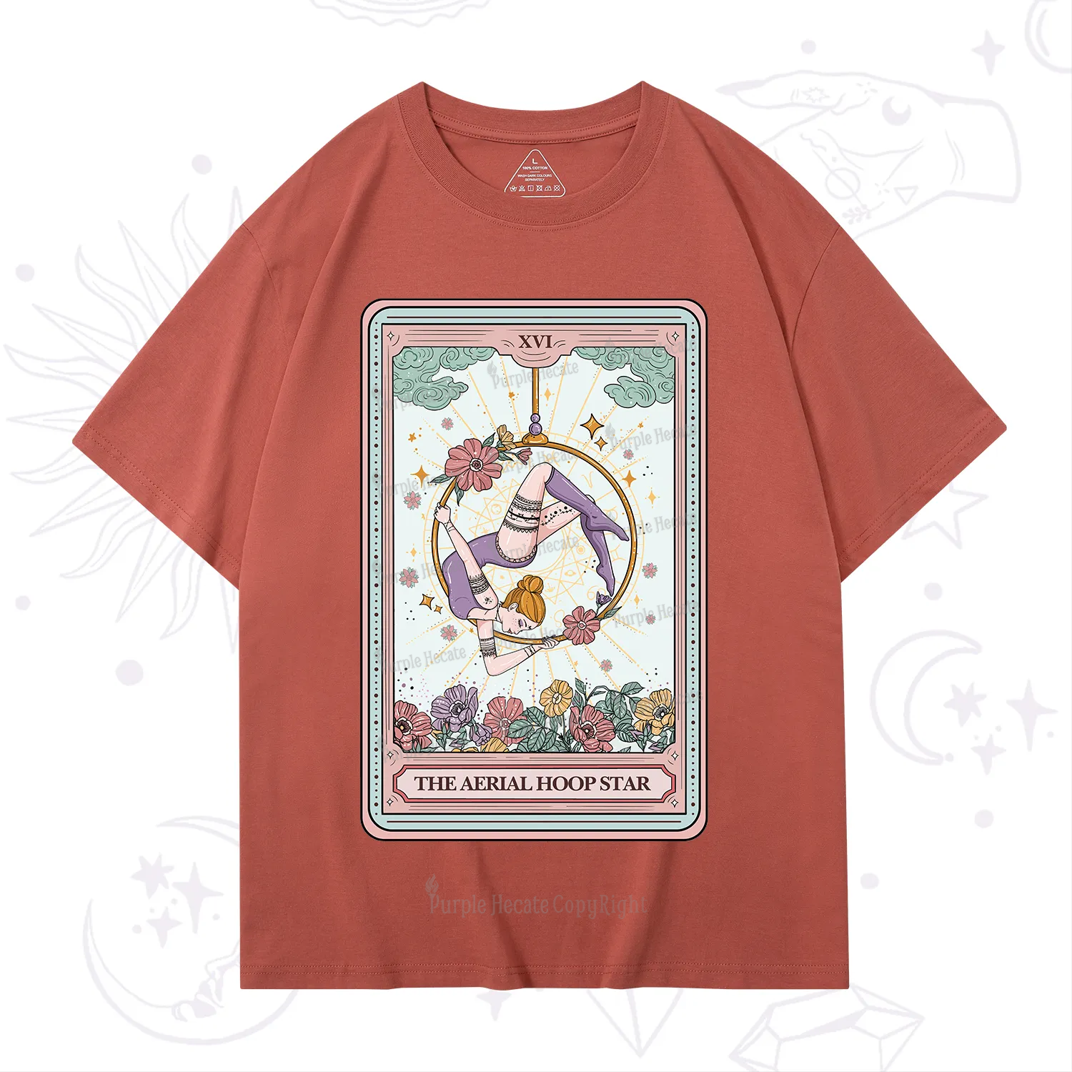 Purplehecate The Aerial Hoop Star Tarot Card T-Shirt