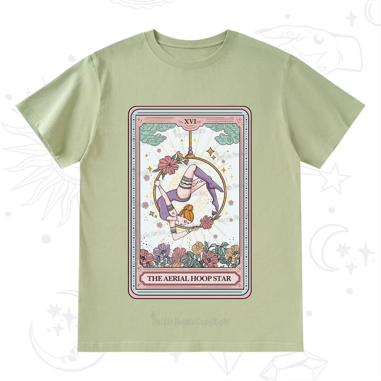 Purplehecate The Aerial Hoop Star Tarot Card T-Shirt