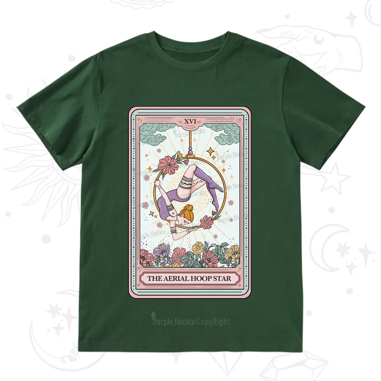Purplehecate The Aerial Hoop Star Tarot Card T-Shirt