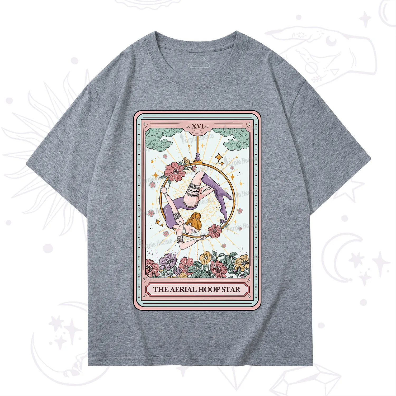 Purplehecate The Aerial Hoop Star Tarot Card T-Shirt