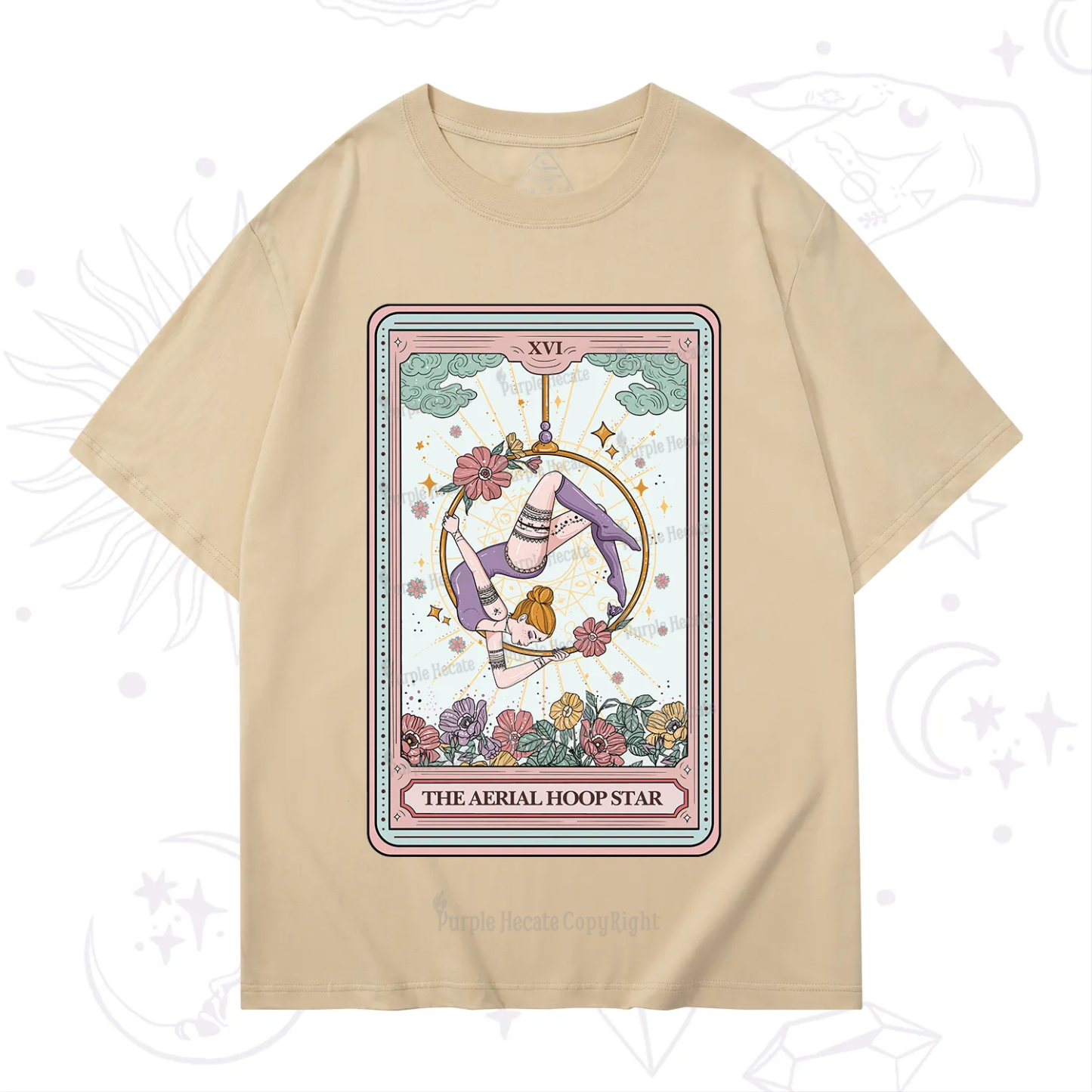 Purplehecate The Aerial Hoop Star Tarot Card T-Shirt