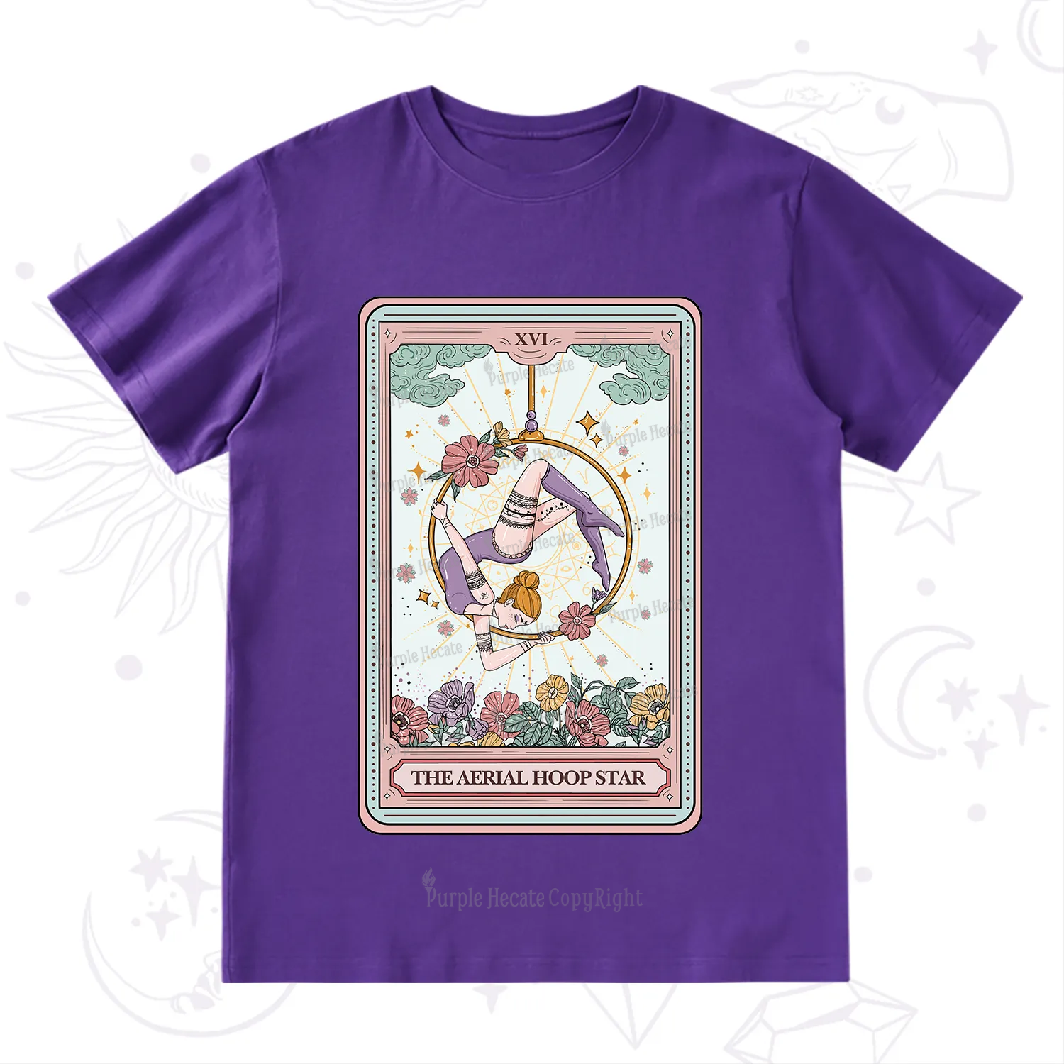 Purplehecate The Aerial Hoop Star Tarot Card T-Shirt