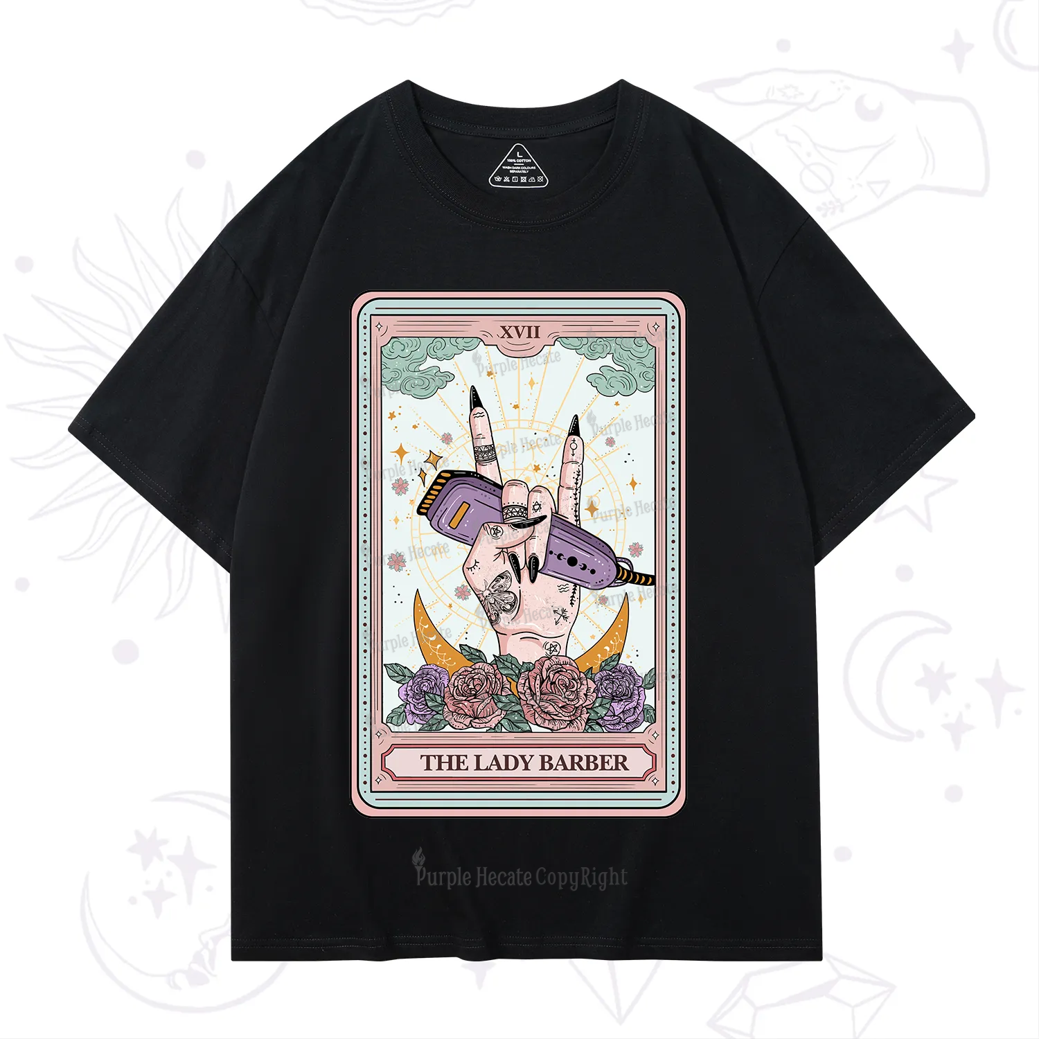 Purplehecate The Lady Barber Tarot Card T-Shirt