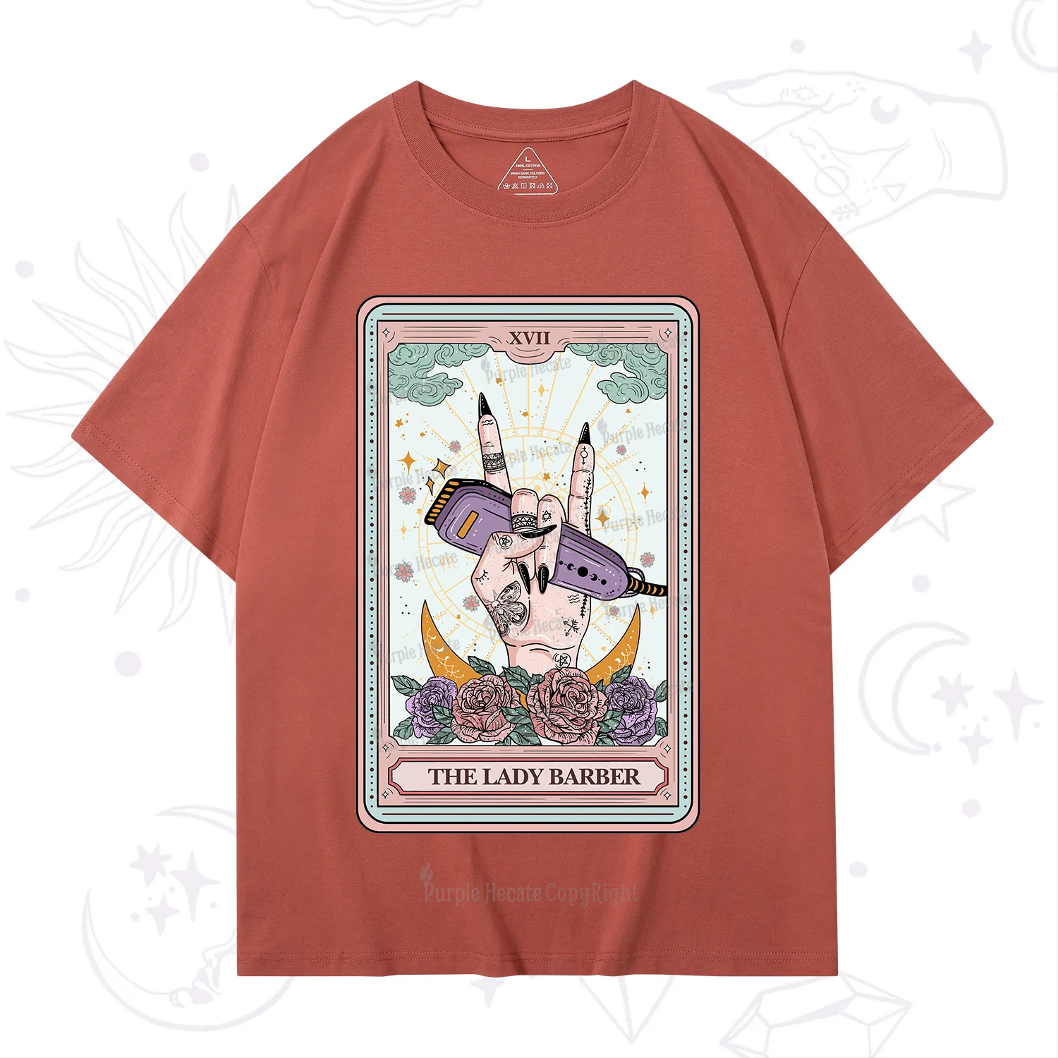 Purplehecate The Lady Barber Tarot Card T-Shirt