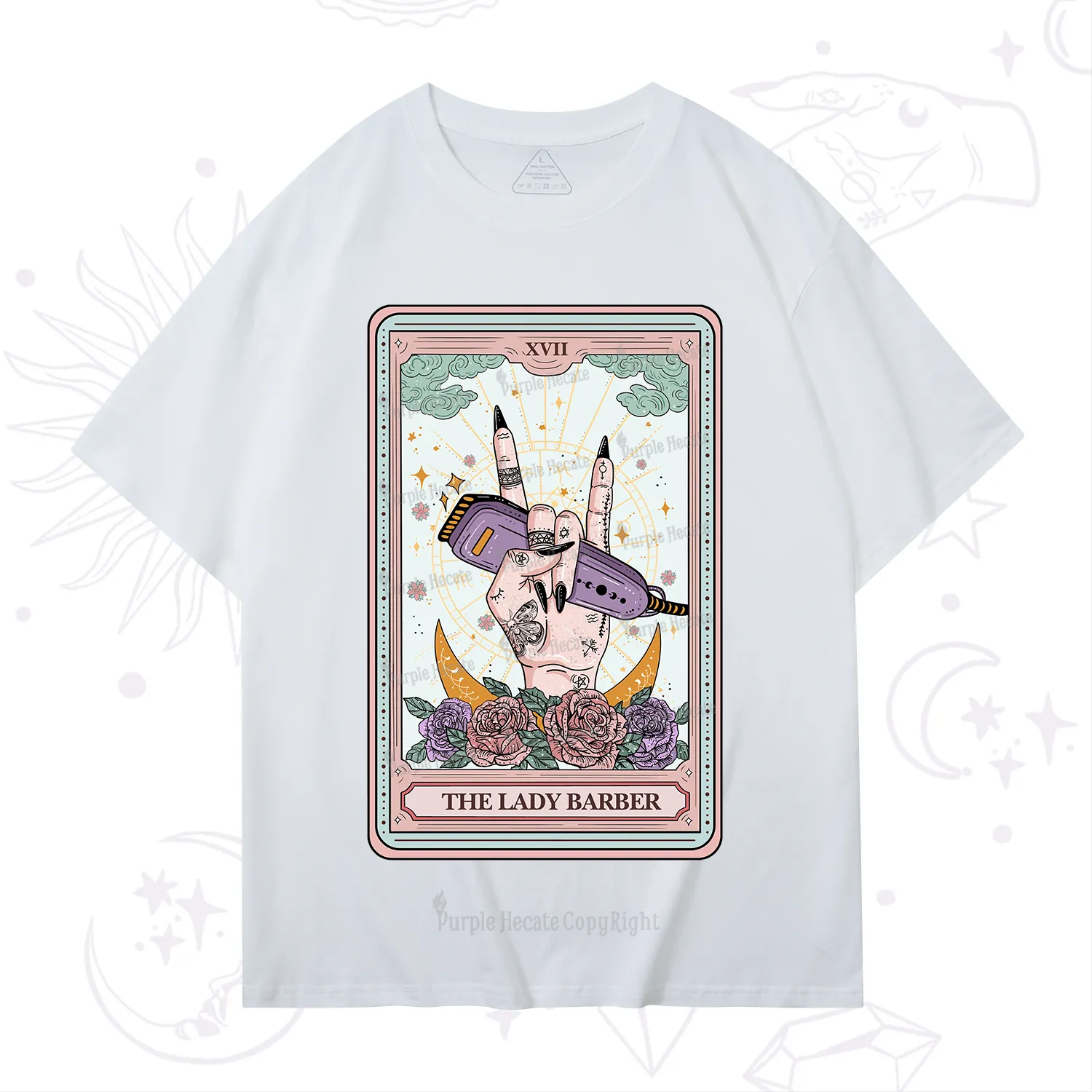 Purplehecate The Lady Barber Tarot Card T-Shirt