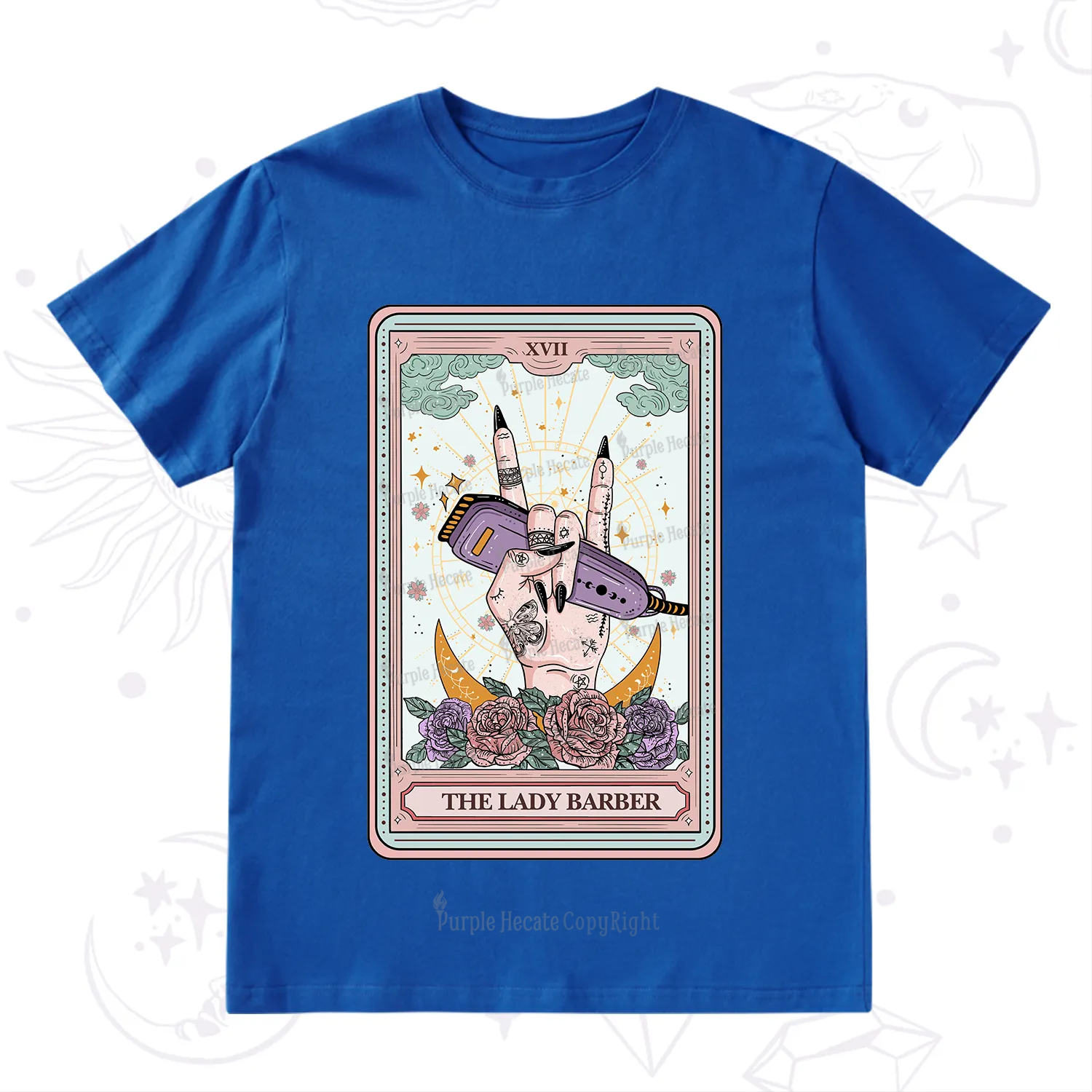Purplehecate The Lady Barber Tarot Card T-Shirt