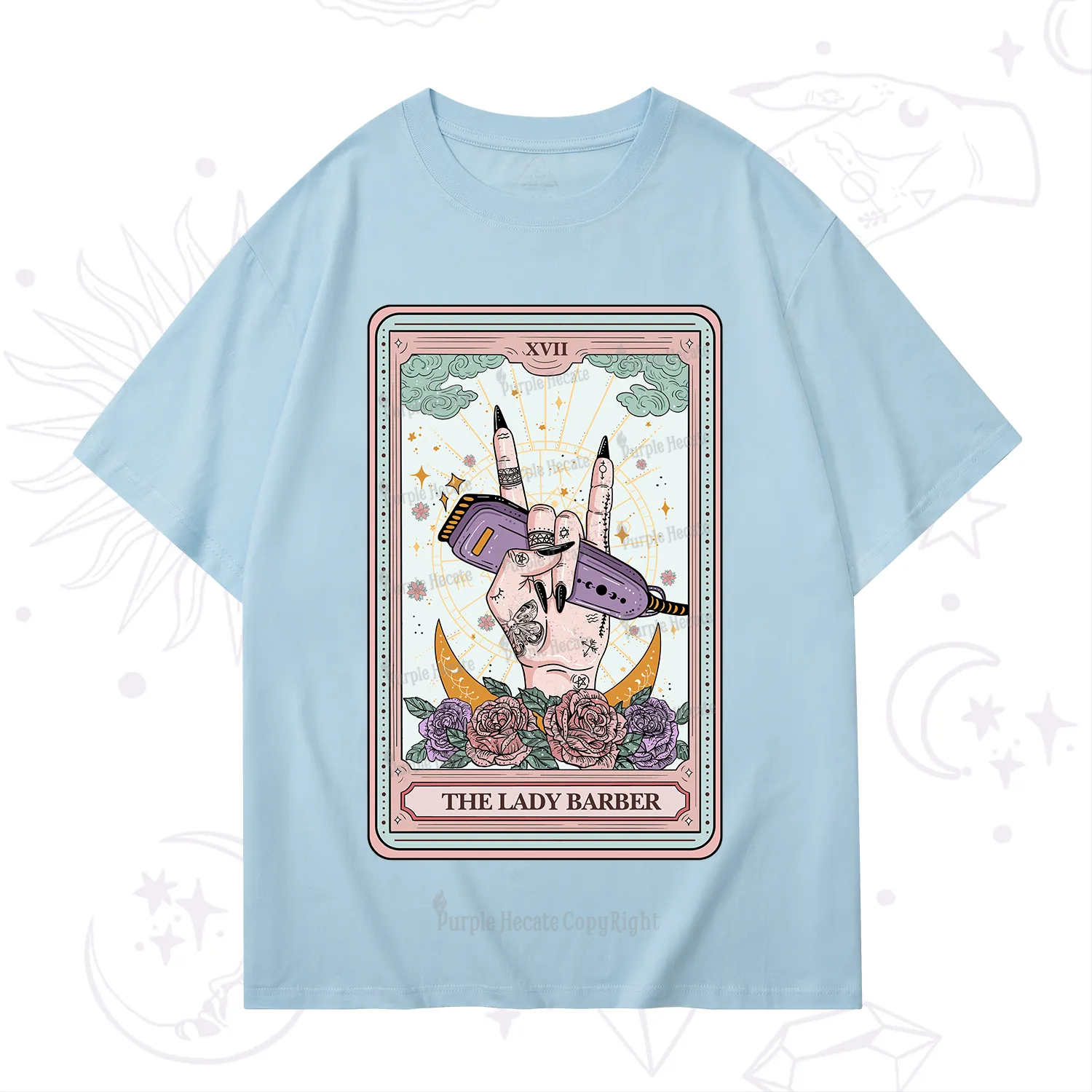 Purplehecate The Lady Barber Tarot Card T-Shirt