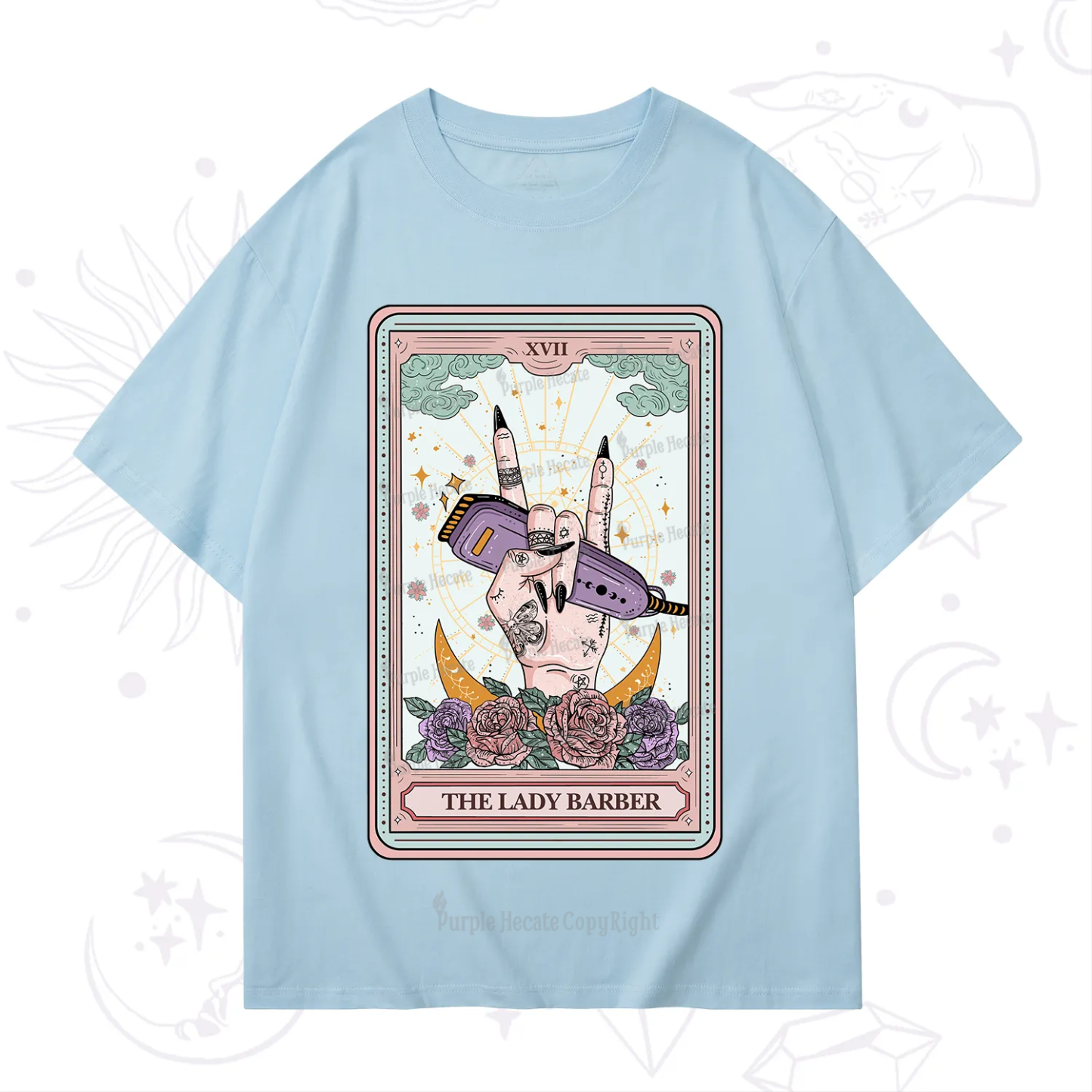 Purplehecate The Lady Barber Tarot Card T-Shirt