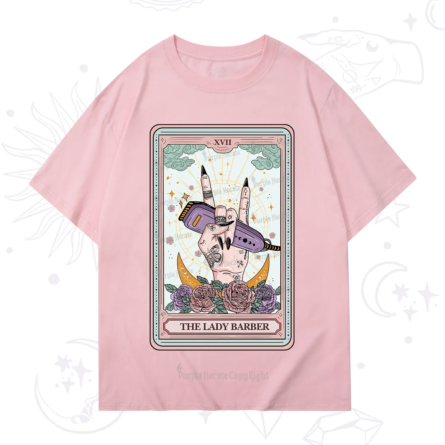 Purplehecate The Lady Barber Tarot Card T-Shirt