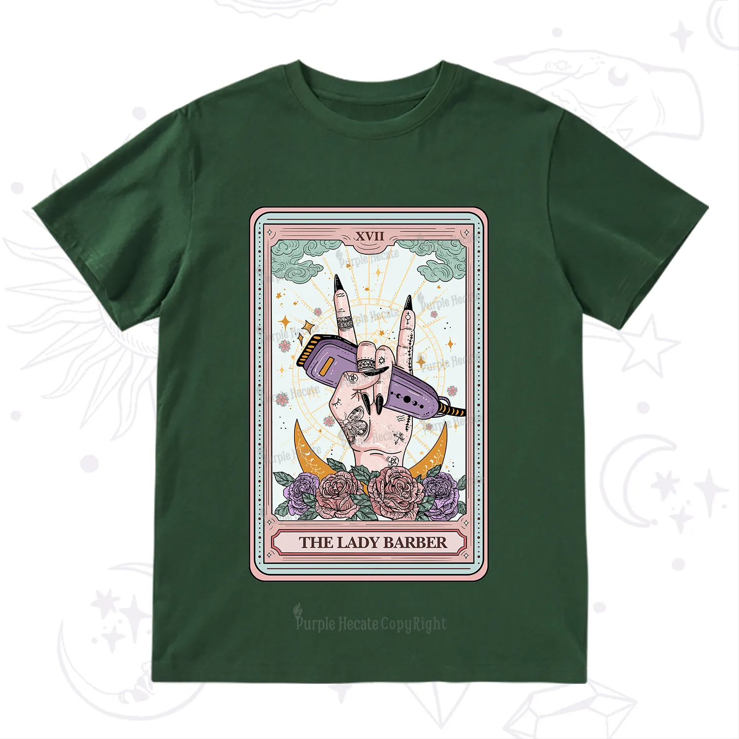 Purplehecate The Lady Barber Tarot Card T-Shirt