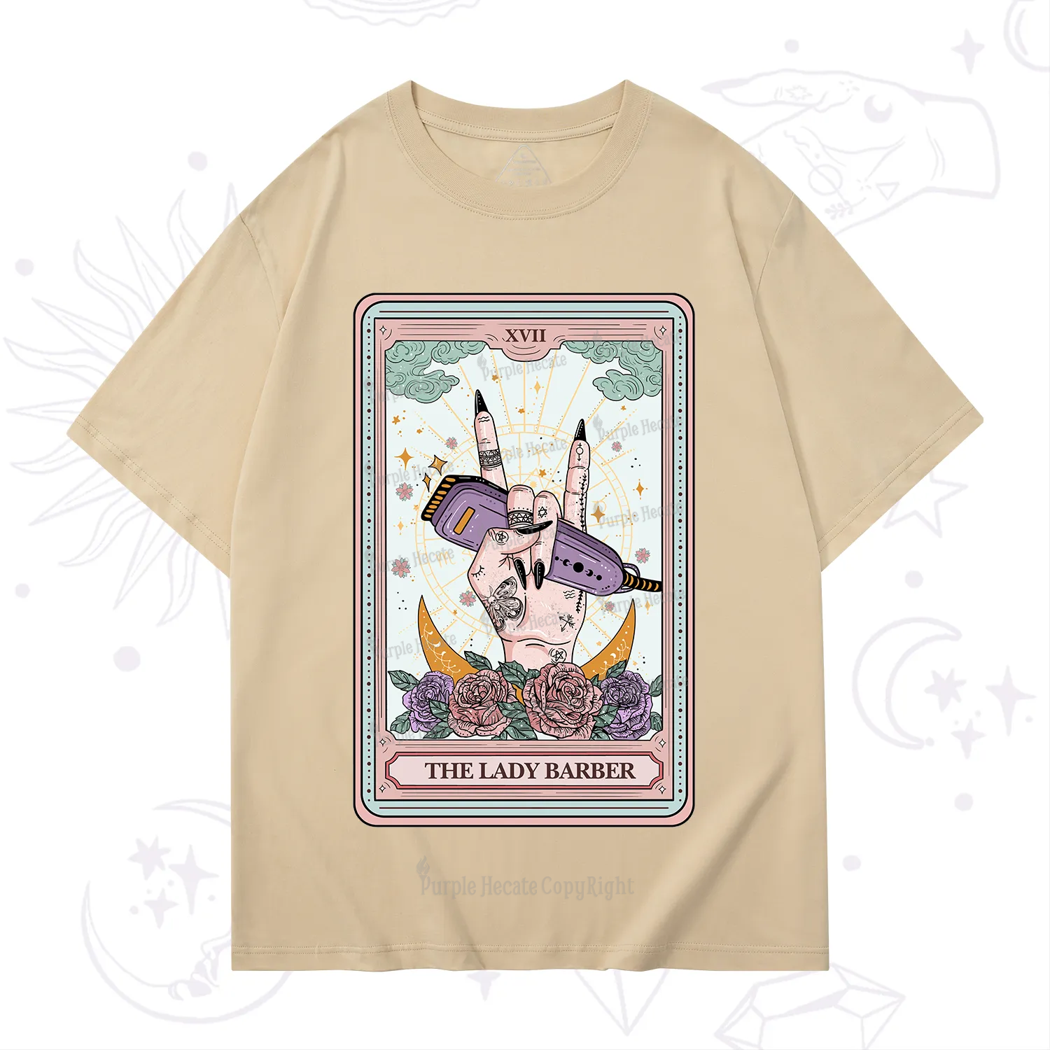 Purplehecate The Lady Barber Tarot Card T-Shirt