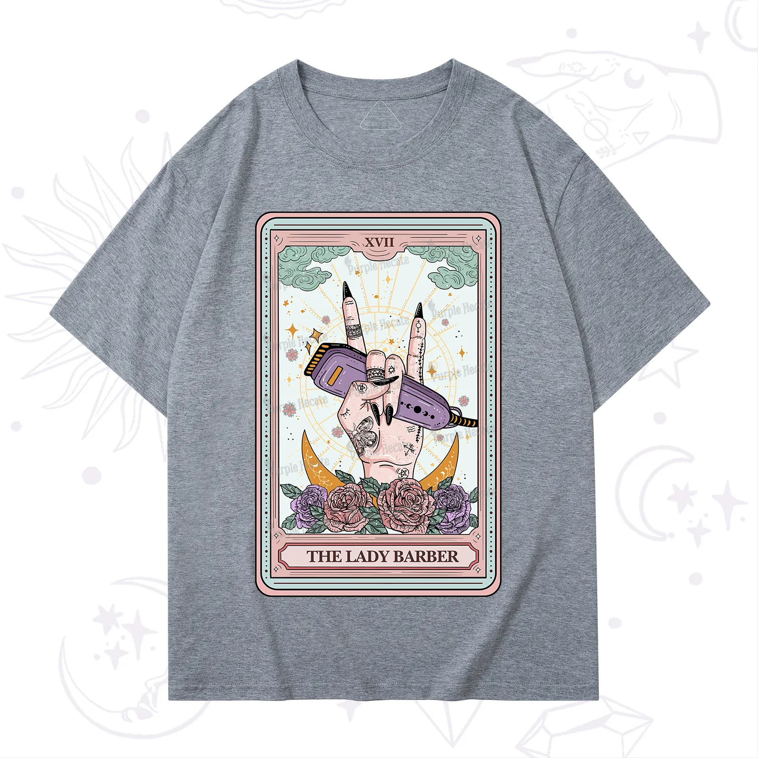 Purplehecate The Lady Barber Tarot Card T-Shirt