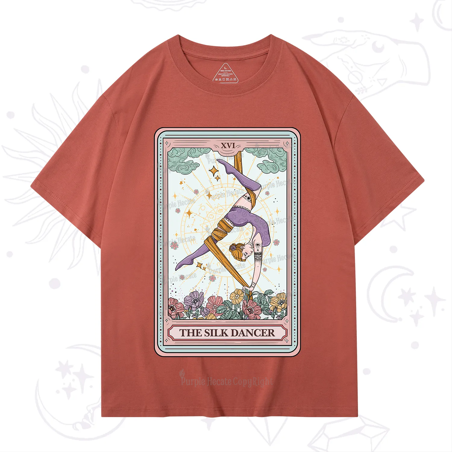 Purplehecate The Aerial Hoop Star Tarot Card T-Shirt