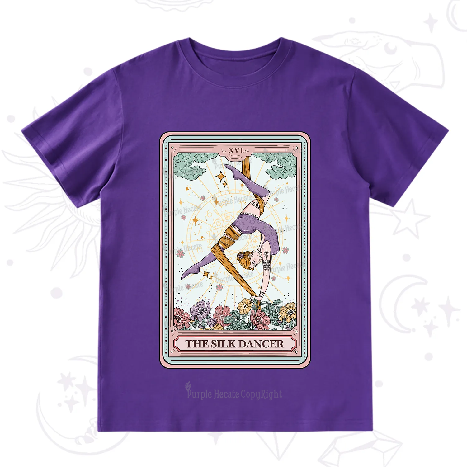 Purplehecate The Aerial Hoop Star Tarot Card T-Shirt