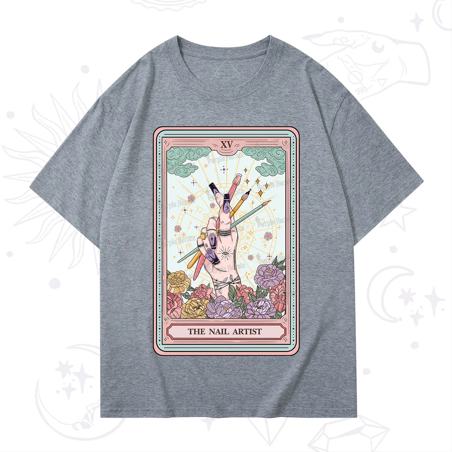 Purplehecate The Enchanted Nail Artist Tarot Card T-Shirt
