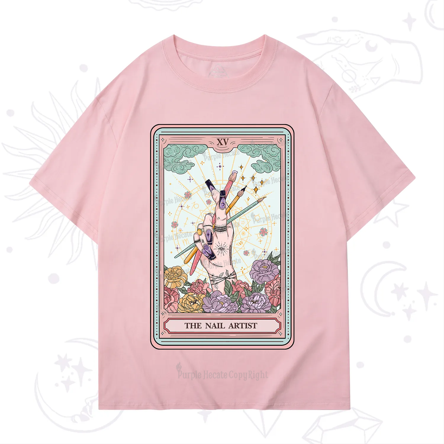 Purplehecate The Enchanted Nail Artist Tarot Card T-Shirt