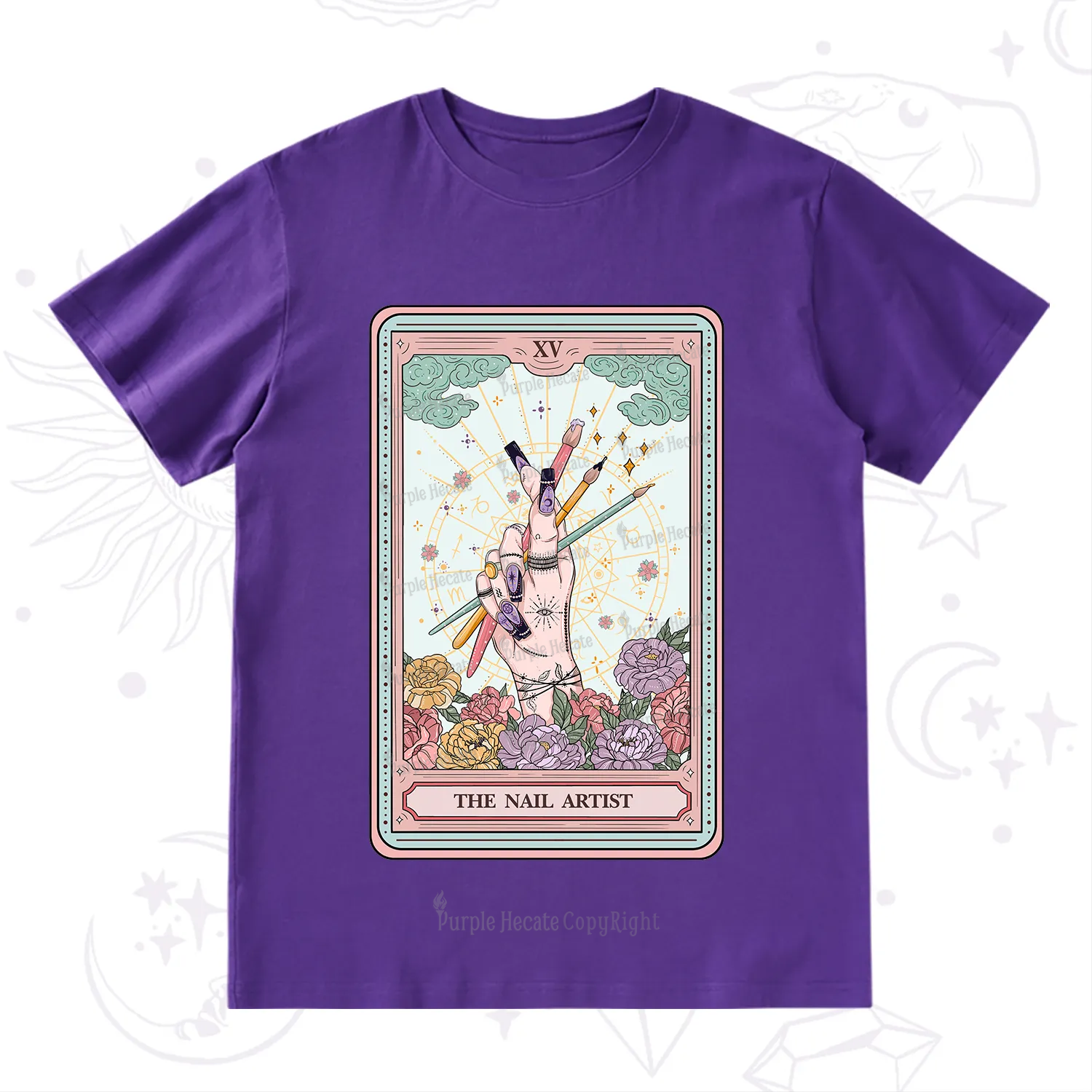 Purplehecate The Enchanted Nail Artist Tarot Card T-Shirt