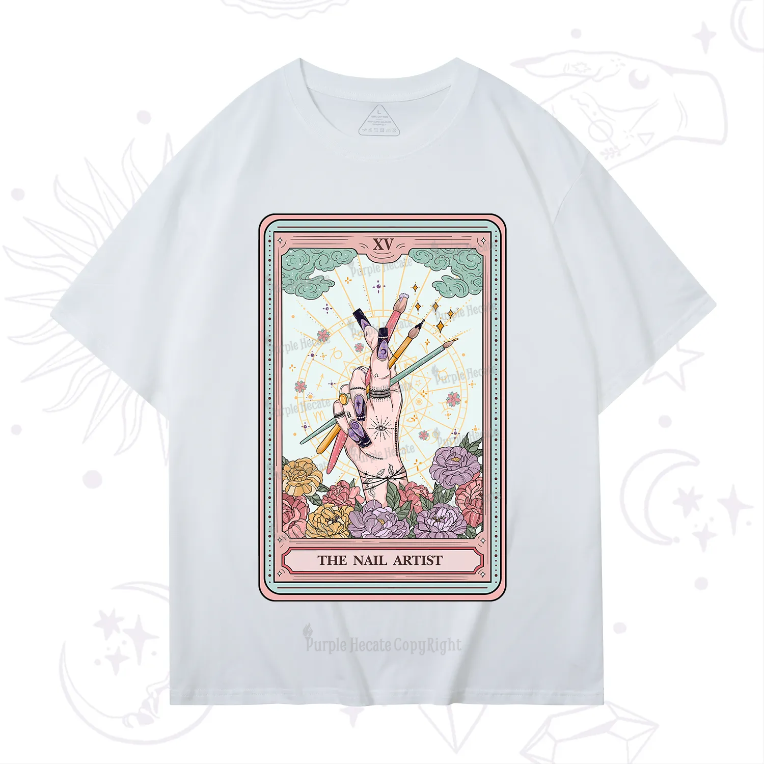 Purplehecate The Enchanted Nail Artist Tarot Card T-Shirt