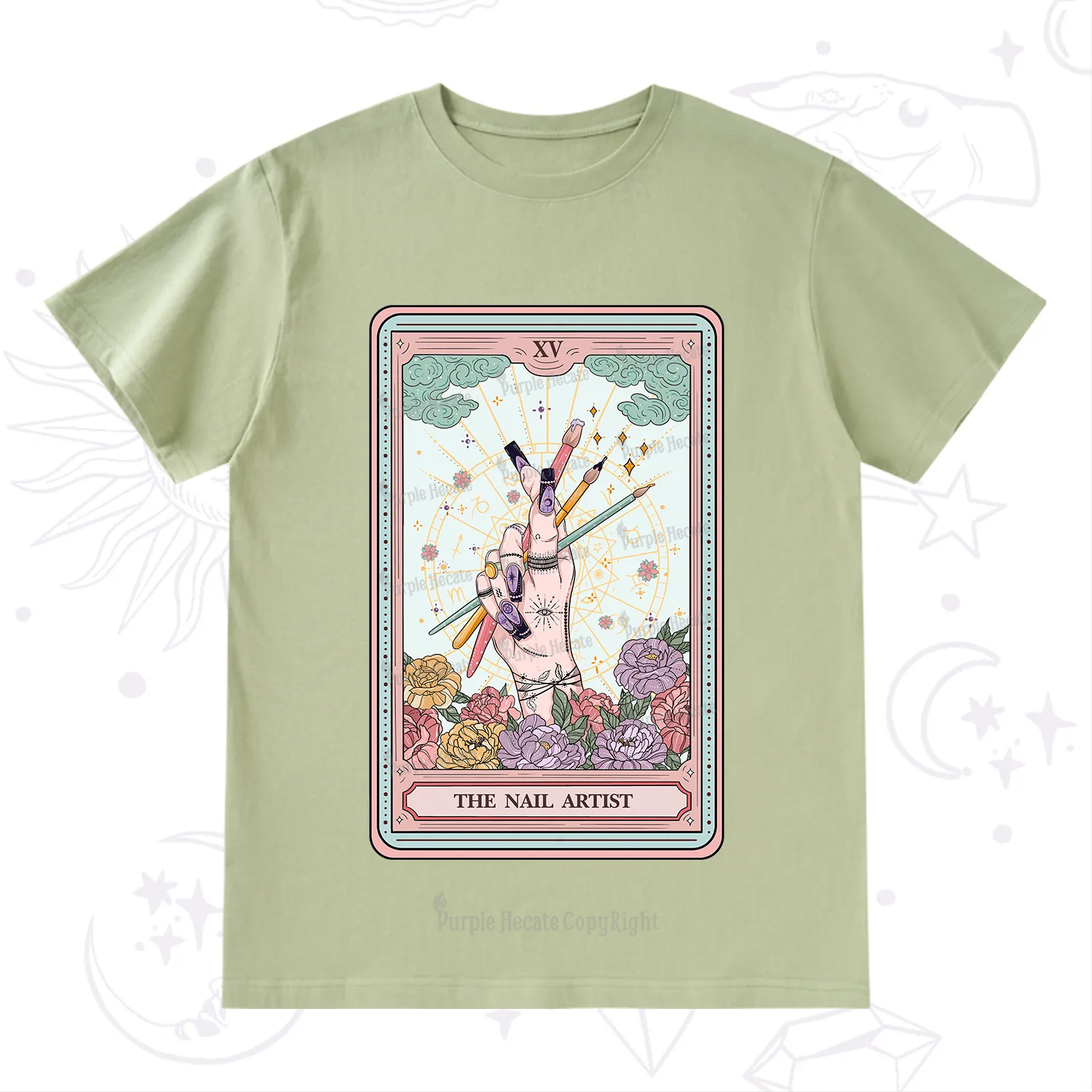 Purplehecate The Enchanted Nail Artist Tarot Card T-Shirt