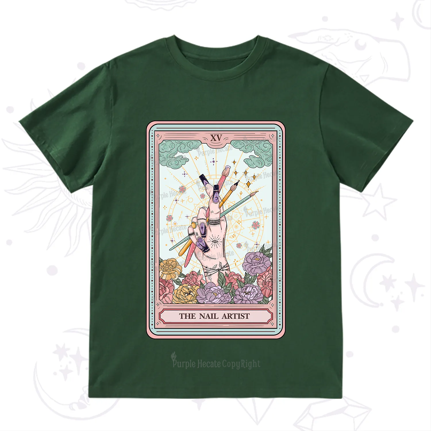 Purplehecate The Enchanted Nail Artist Tarot Card T-Shirt
