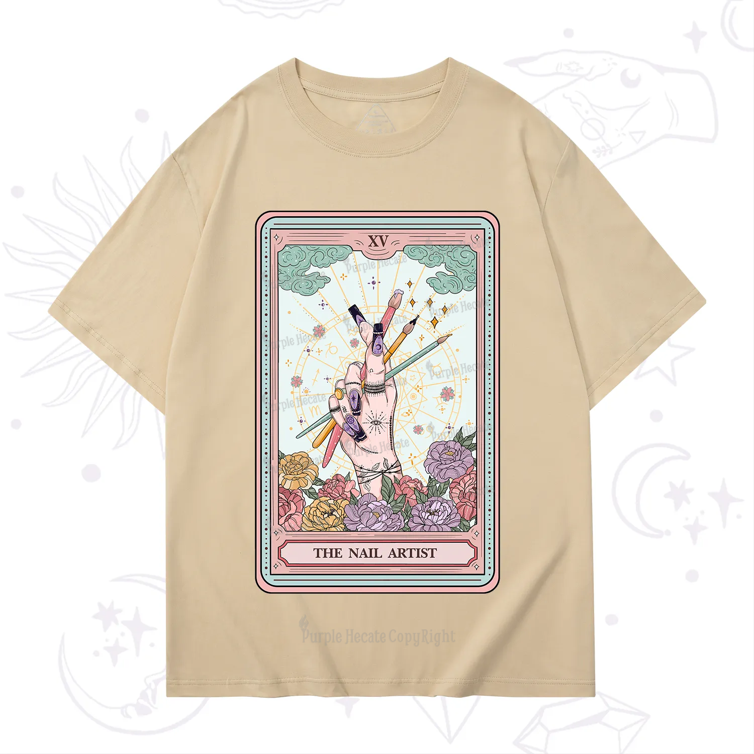 Purplehecate The Enchanted Nail Artist Tarot Card T-Shirt