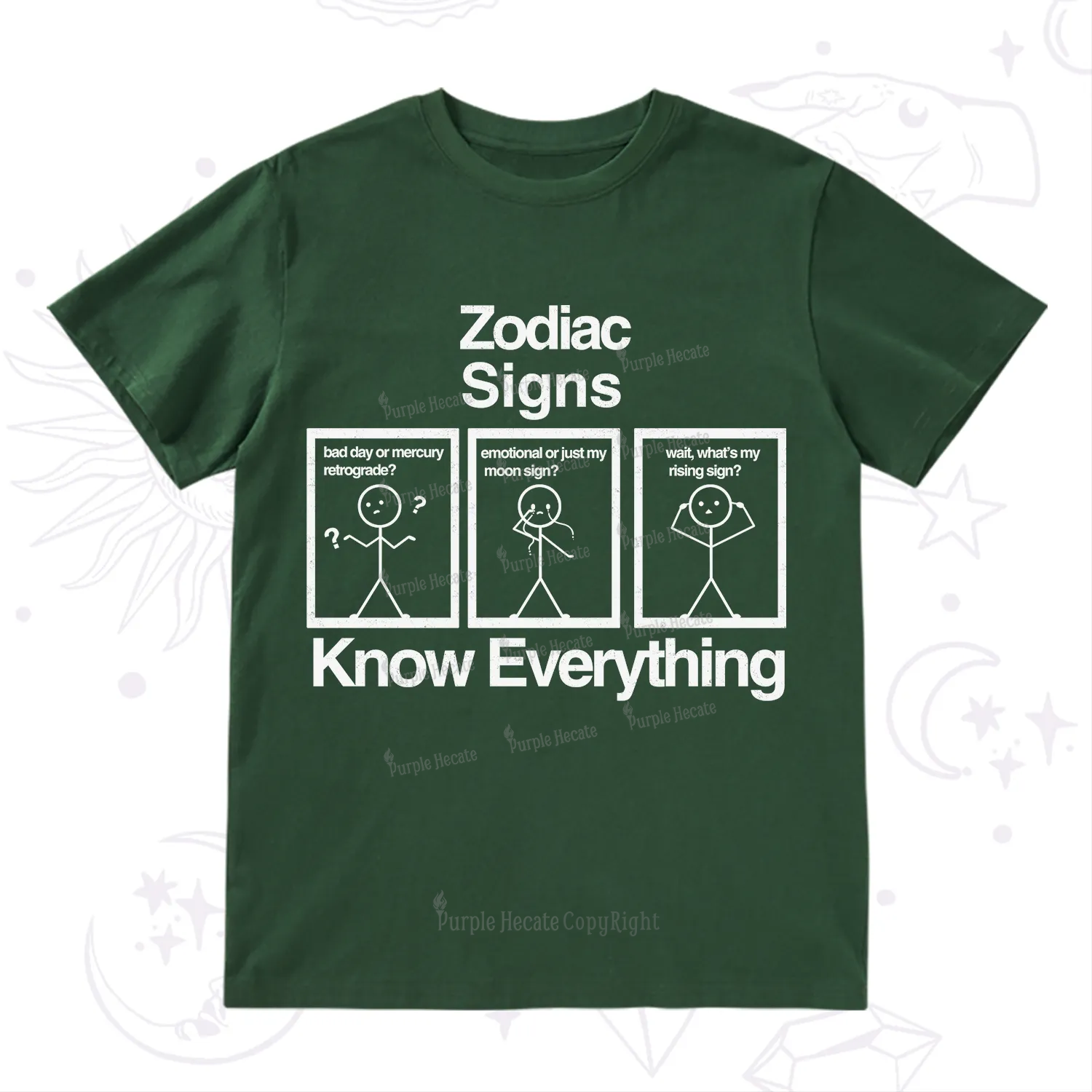 Purplehecate Zodiac Signs Know Everything T-Shirt