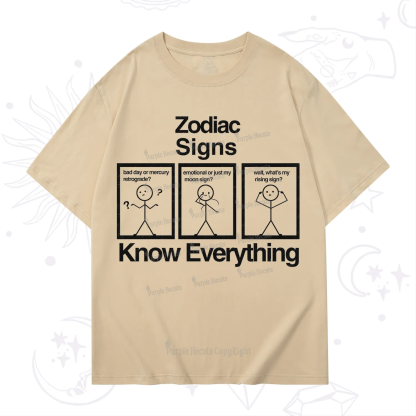 Purplehecate Zodiac Signs Know Everything T-Shirt