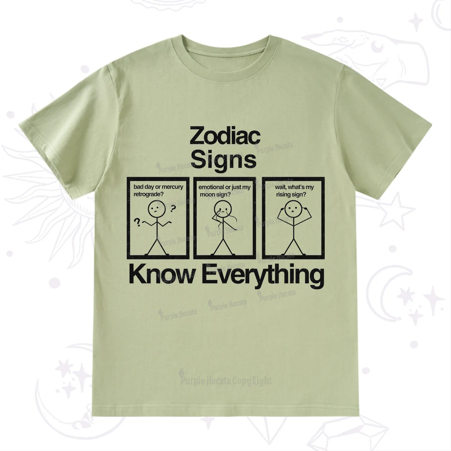 Purplehecate Zodiac Signs Know Everything T-Shirt