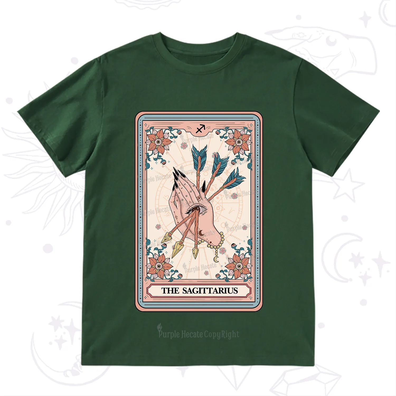 Purplehecate The Sagittarius Tarot Card T-Shirt