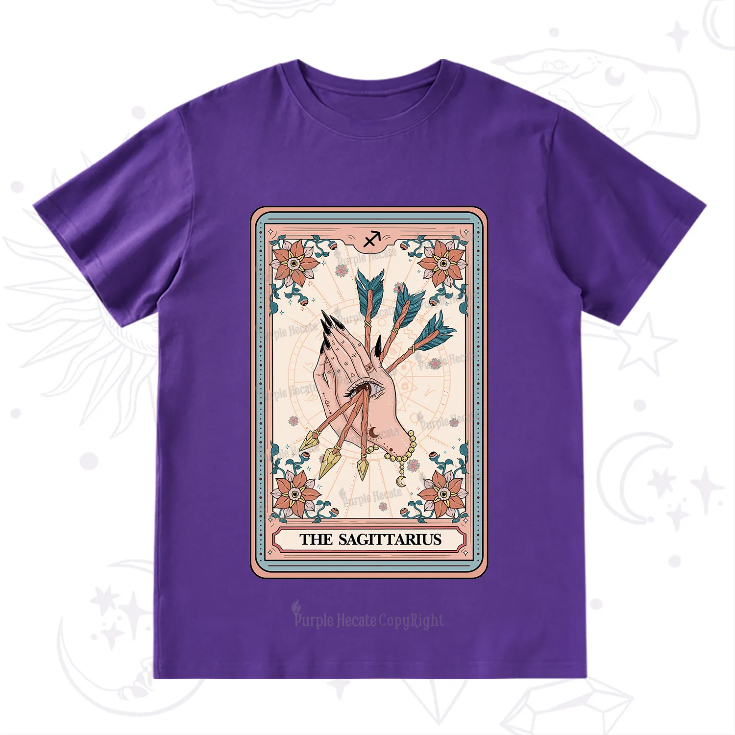Purplehecate The Sagittarius Tarot Card T-Shirt