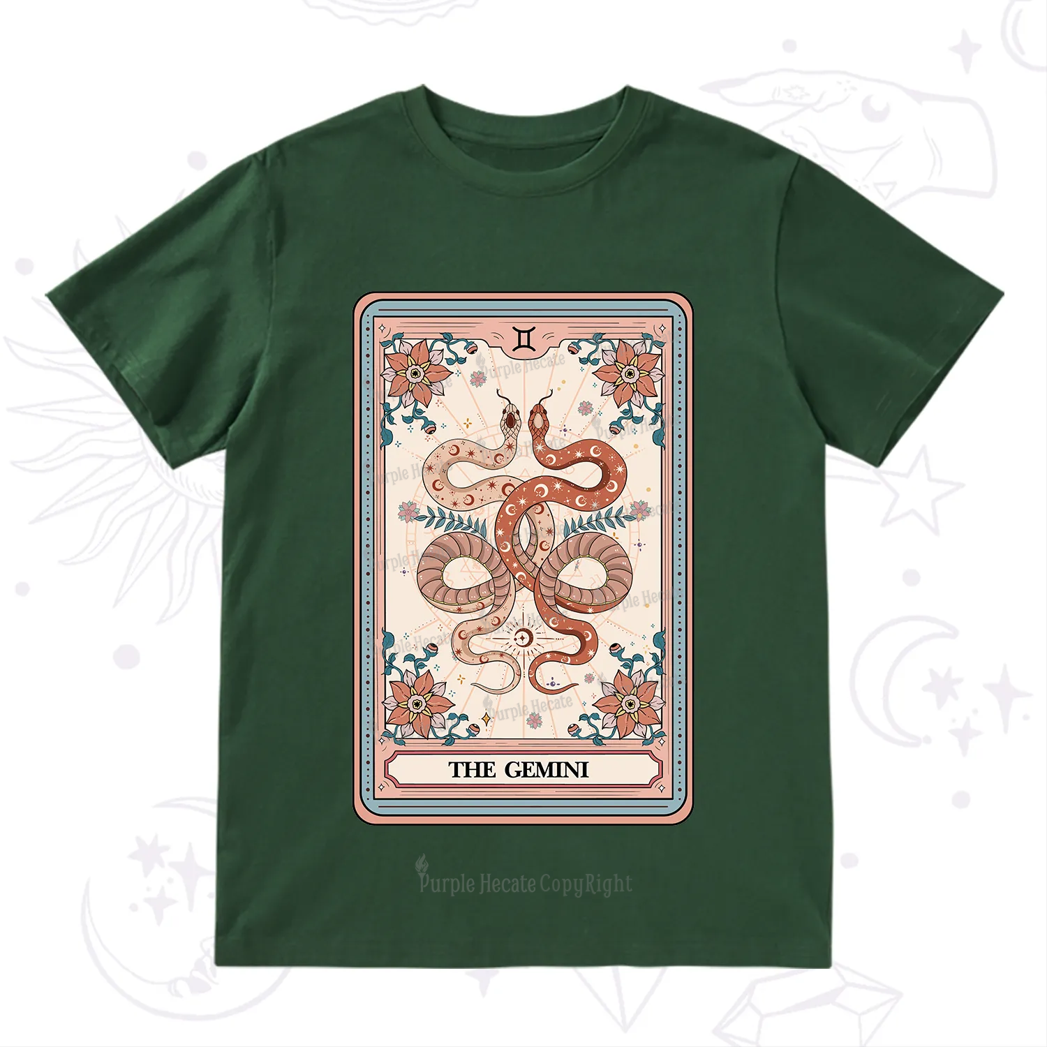 Purplehecate The Gemini Tarot Card T-Shirt