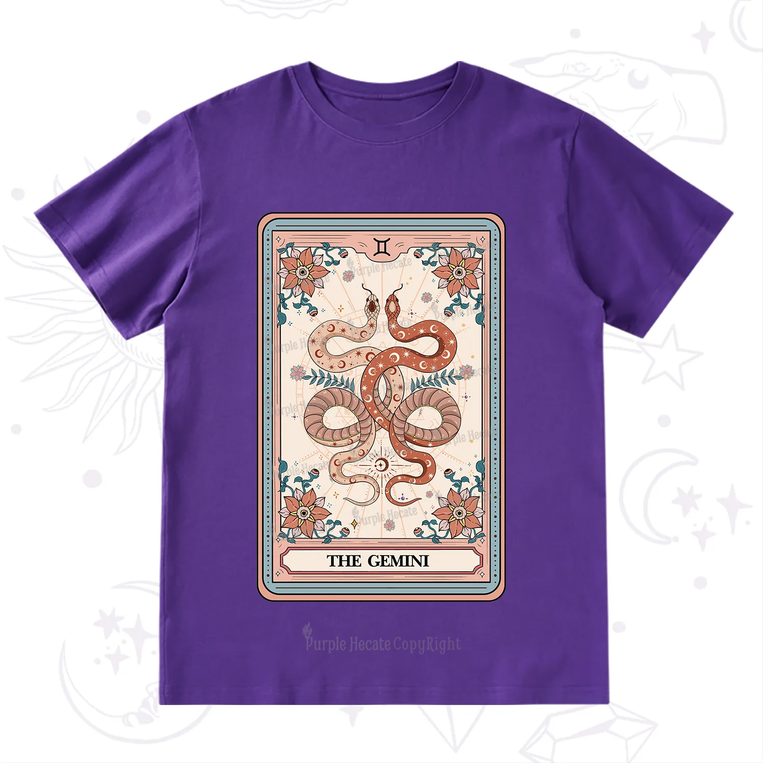 Purplehecate The Gemini Tarot Card T-Shirt