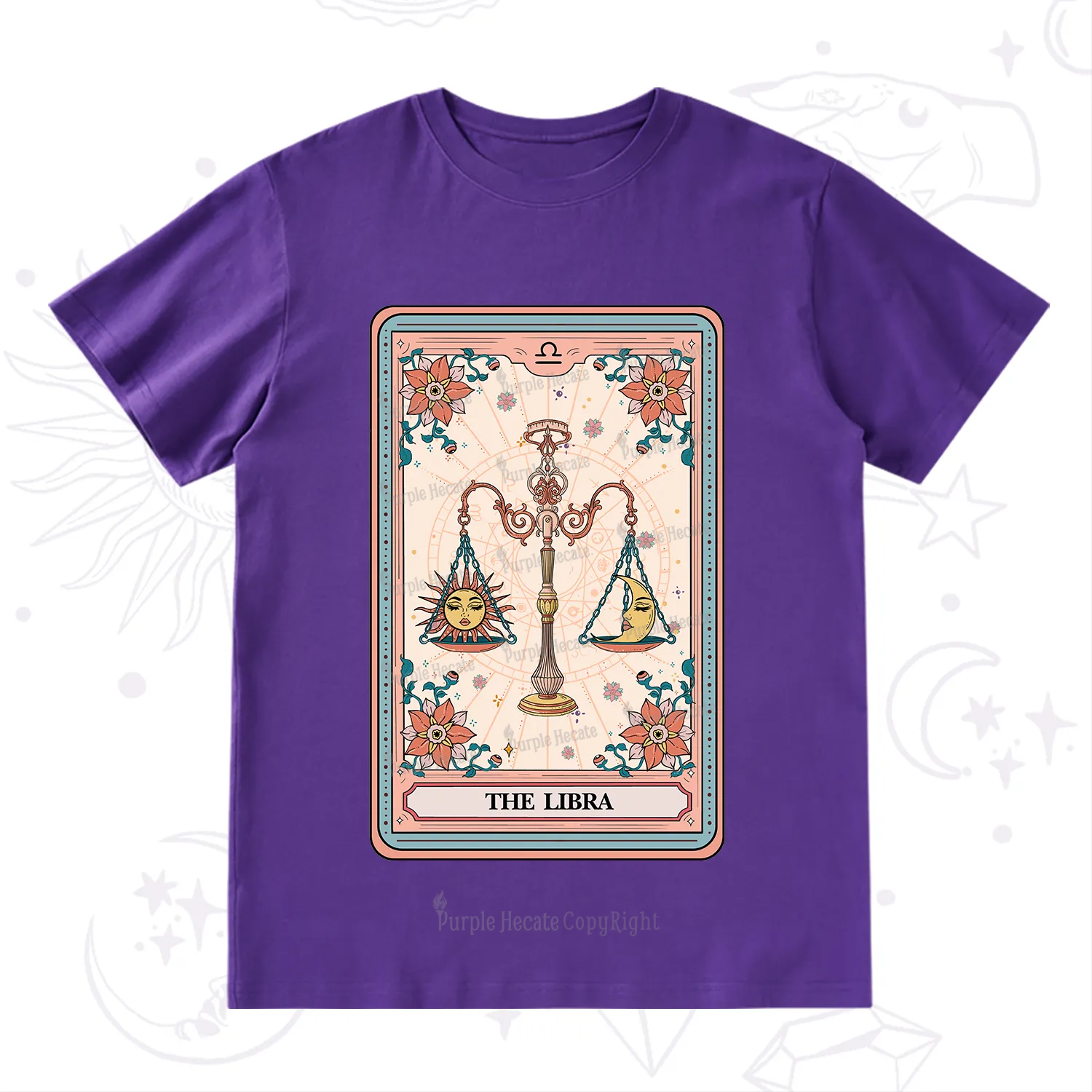 Purplehecate The Libra Tarot Card T-Shirt