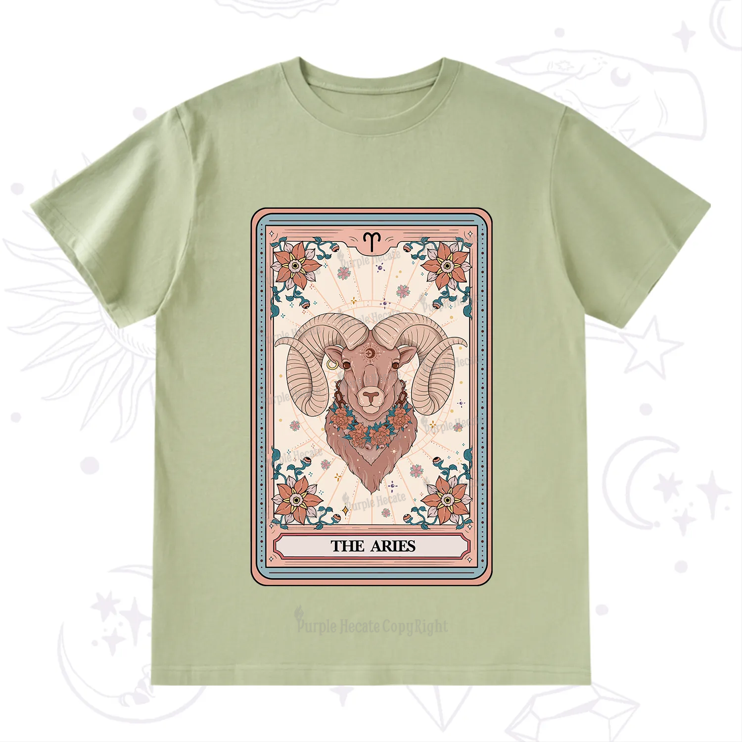 Purplehecate The Aries Tarot Card T-Shirt