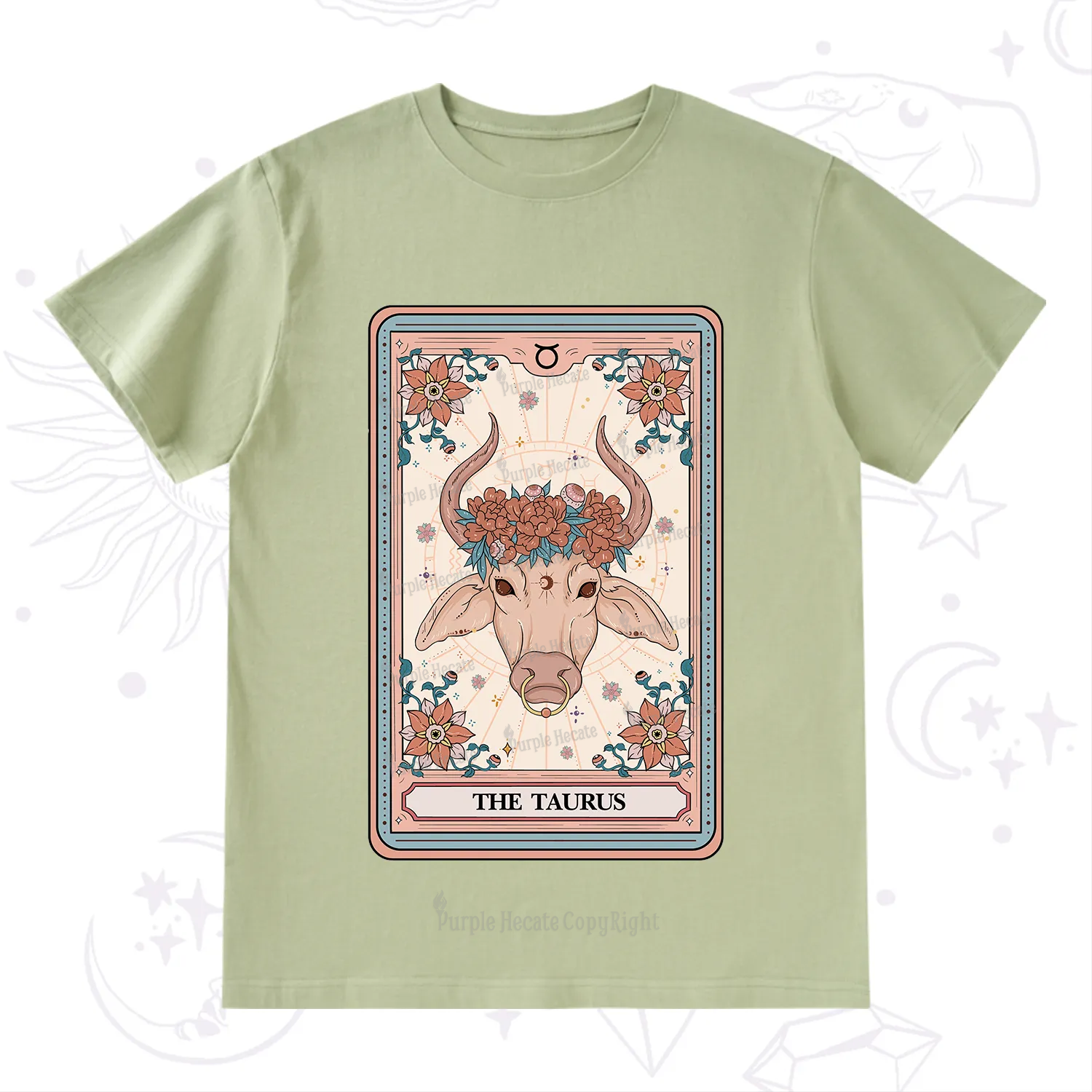 Purplehecate The Taurus Tarot Card T-Shirt