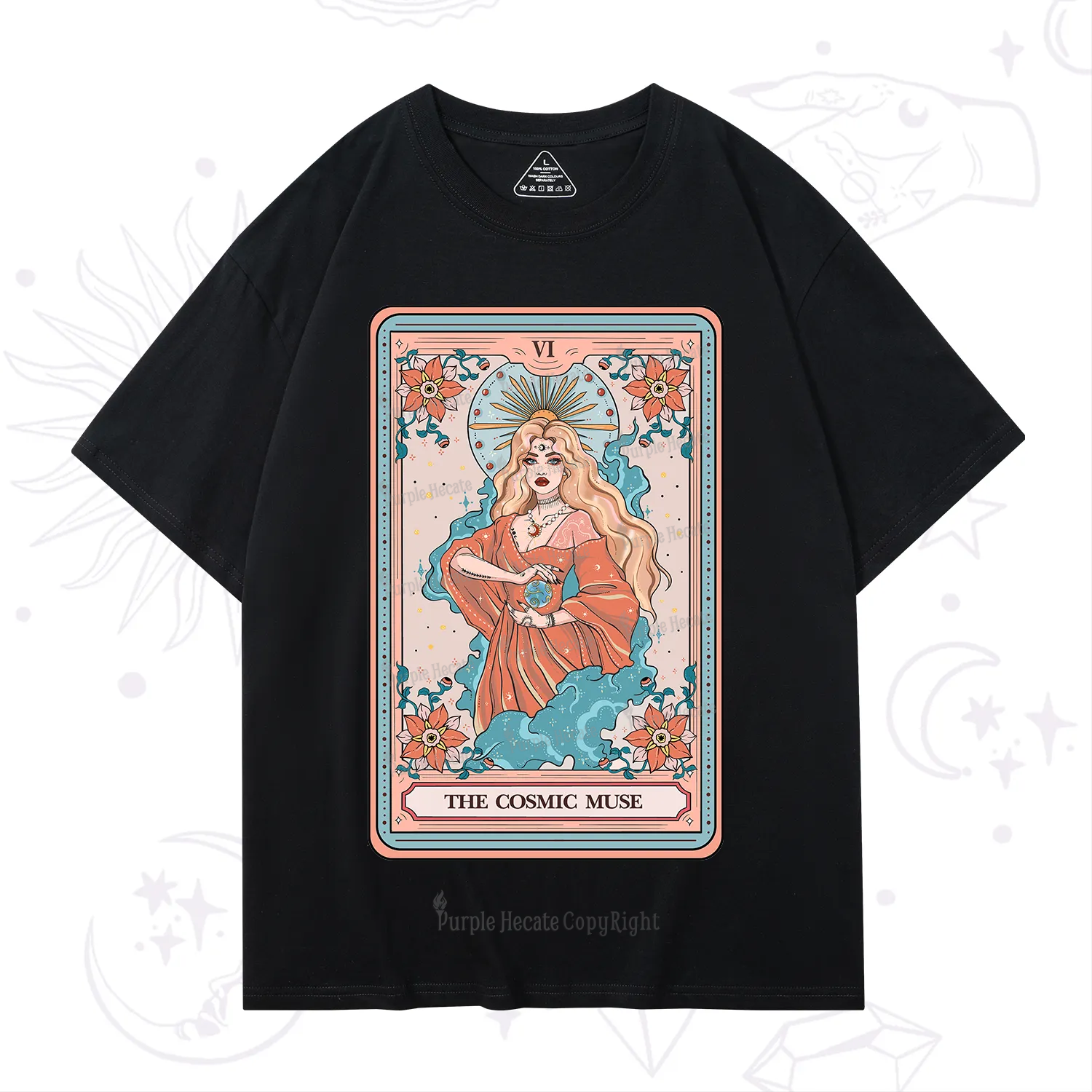 Purplehecate The Cosmic Muse Tarot Card T-Shirt