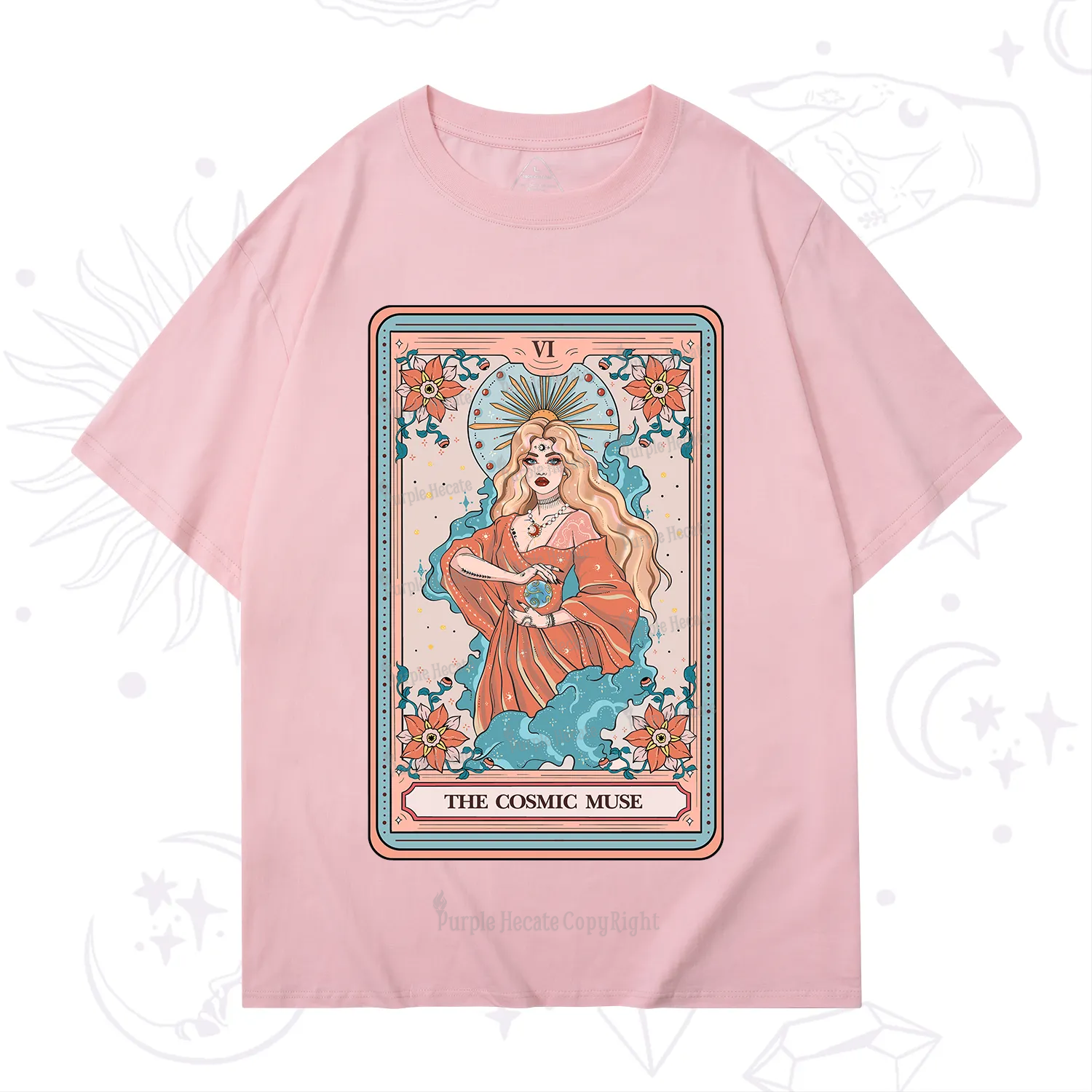 Purplehecate The Cosmic Muse Tarot Card T-Shirt