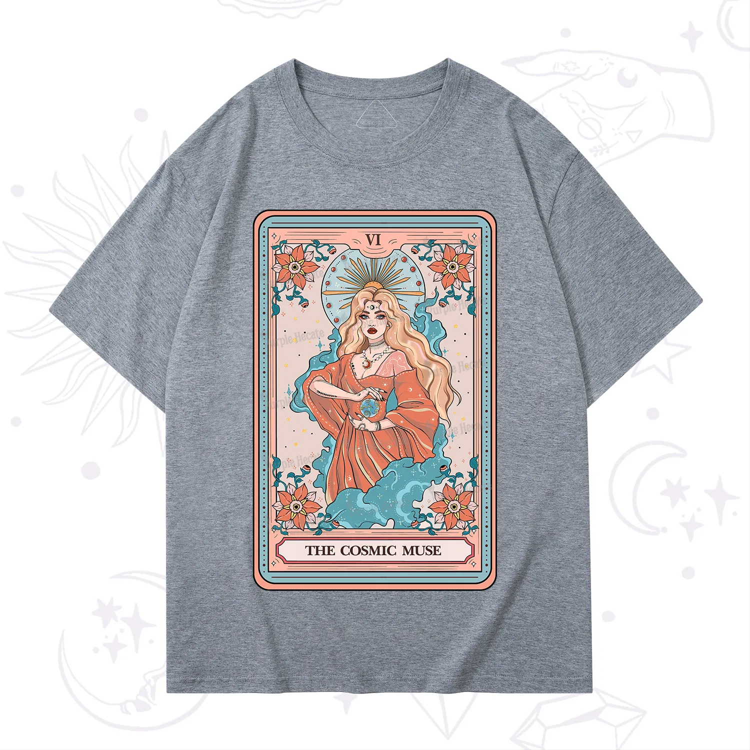 Purplehecate The Cosmic Muse Tarot Card T-Shirt