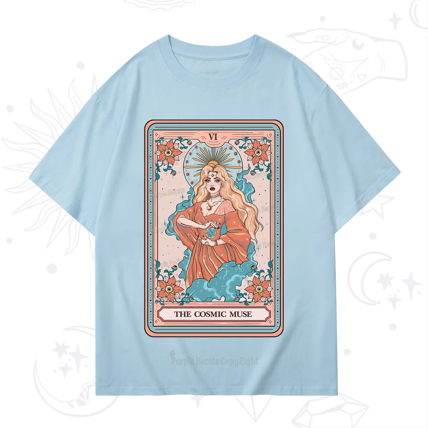 Purplehecate The Cosmic Muse Tarot Card T-Shirt