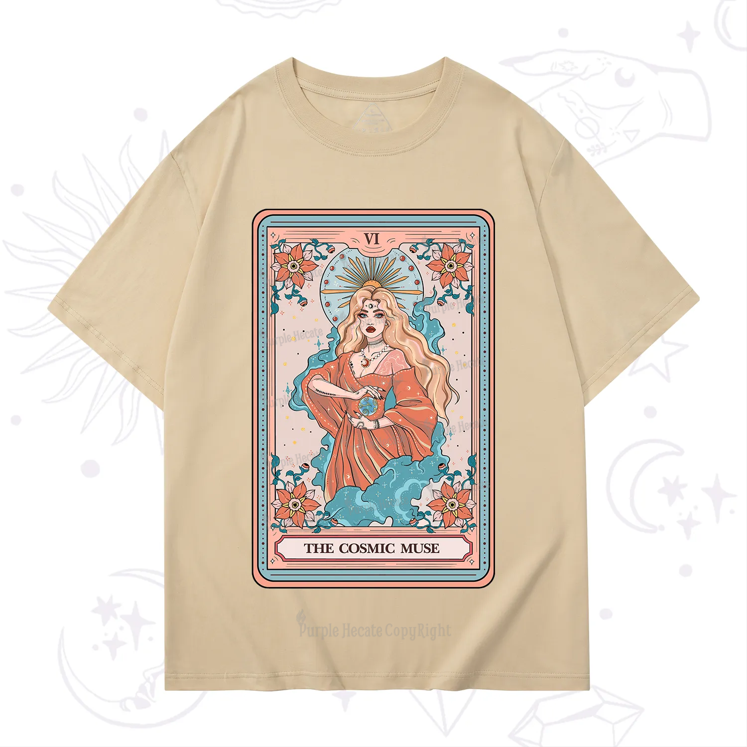 Purplehecate The Cosmic Muse Tarot Card T-Shirt