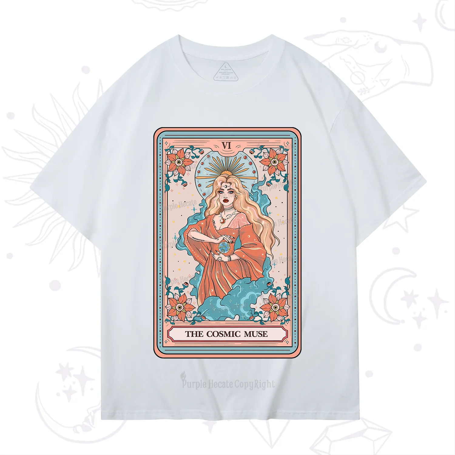 Purplehecate The Cosmic Muse Tarot Card T-Shirt