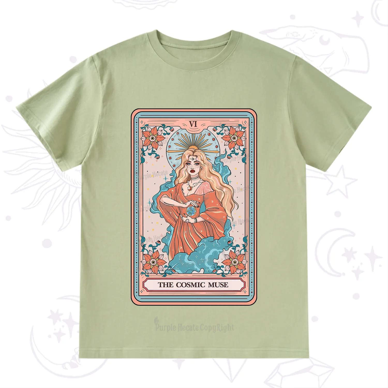 Purplehecate The Cosmic Muse Tarot Card T-Shirt