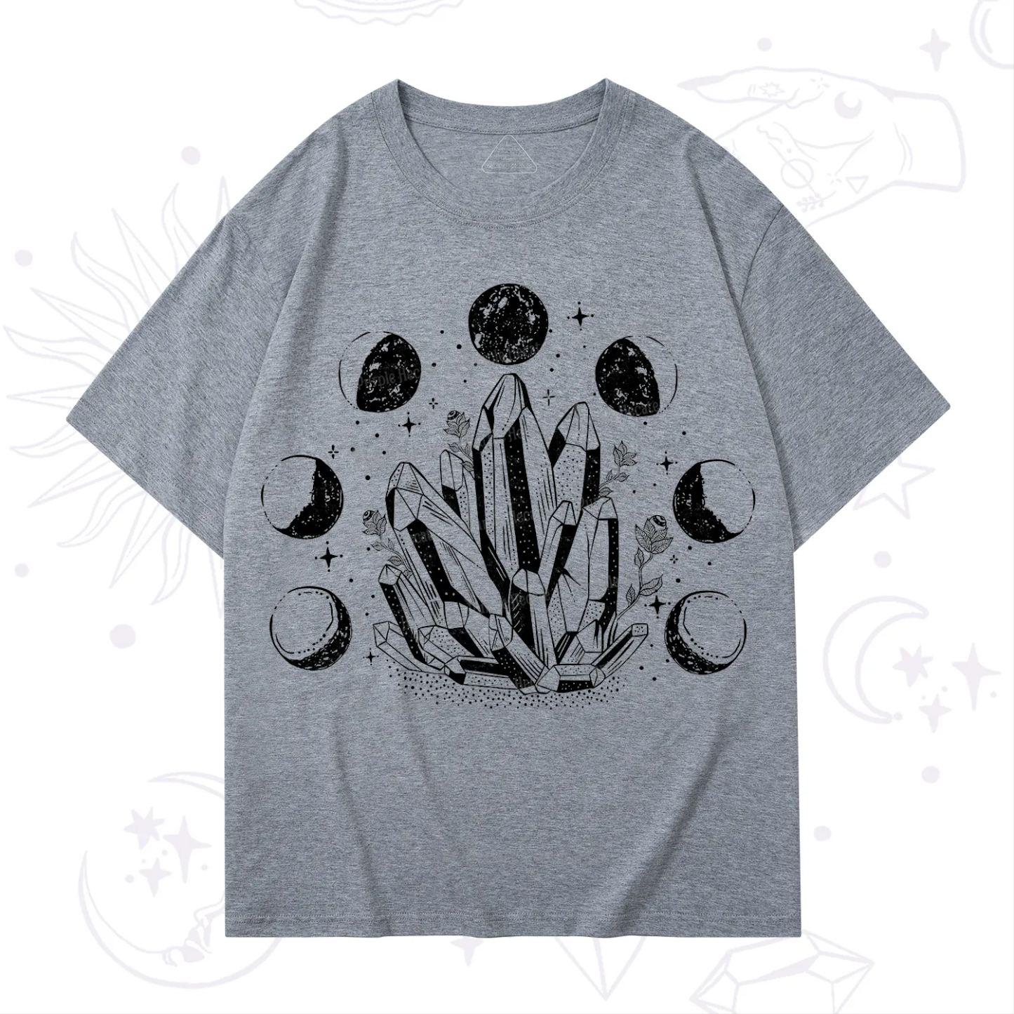 Purplehecate Crystals and Moon Phases T-Shirt