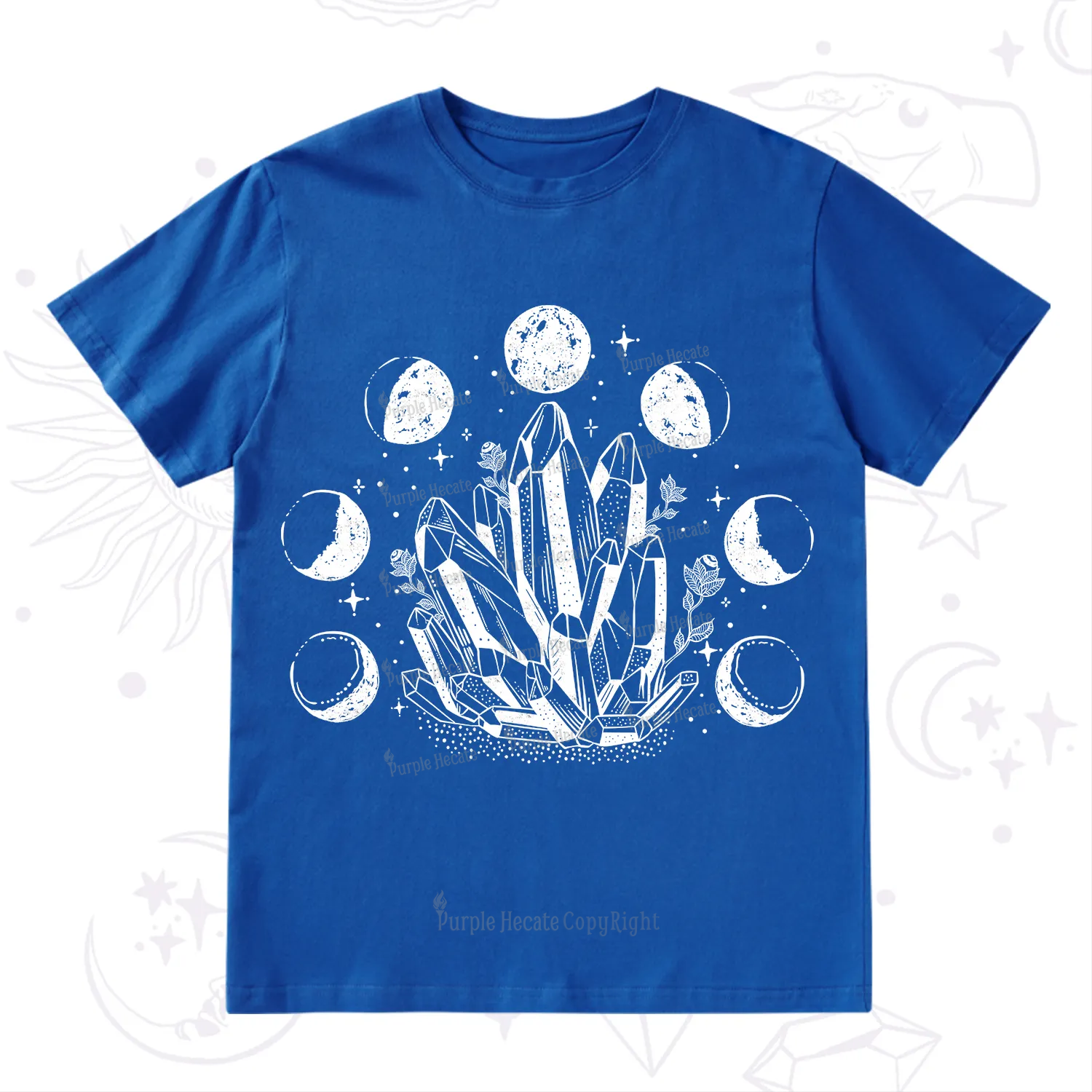 Purplehecate Crystals and Moon Phases T-Shirt