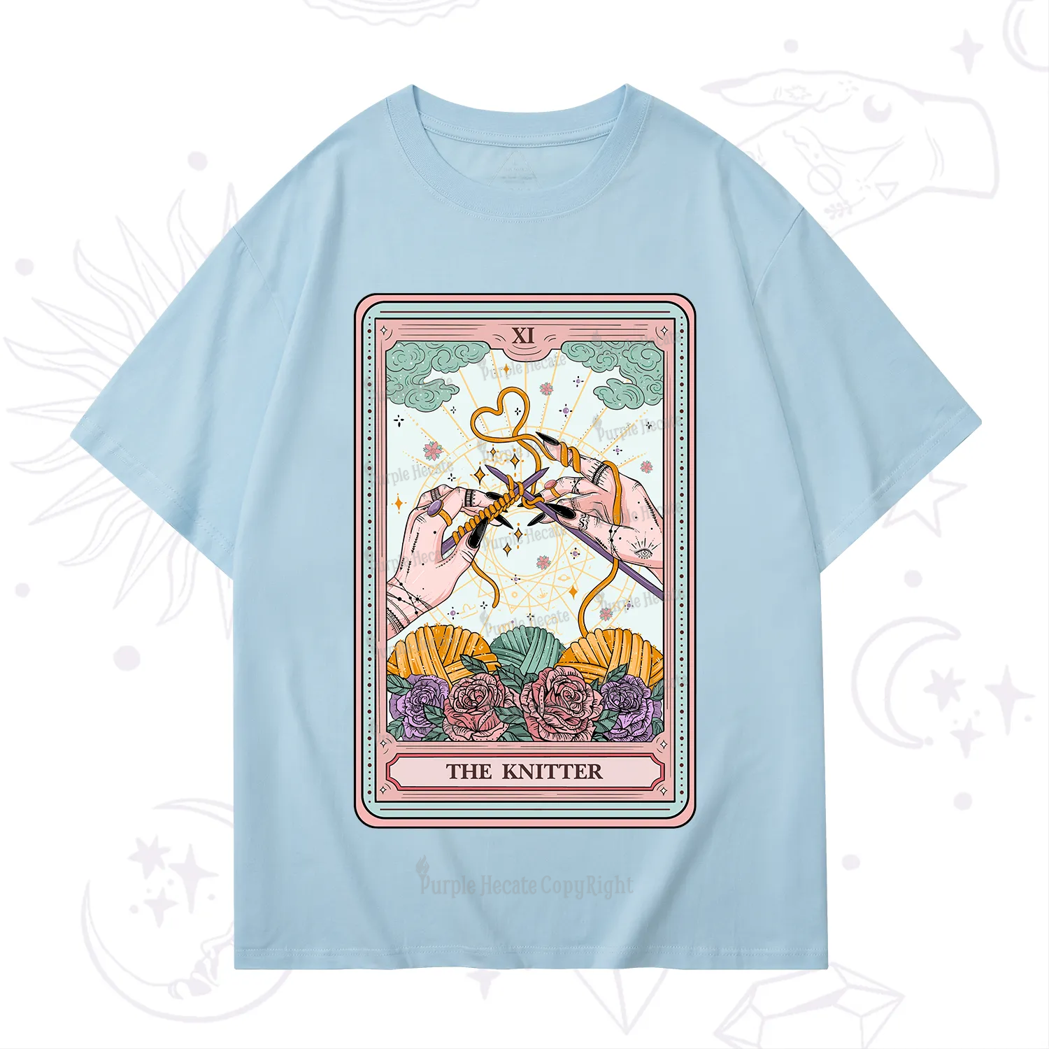 Purplehecate The Knitter Tarot Card T-Shirt