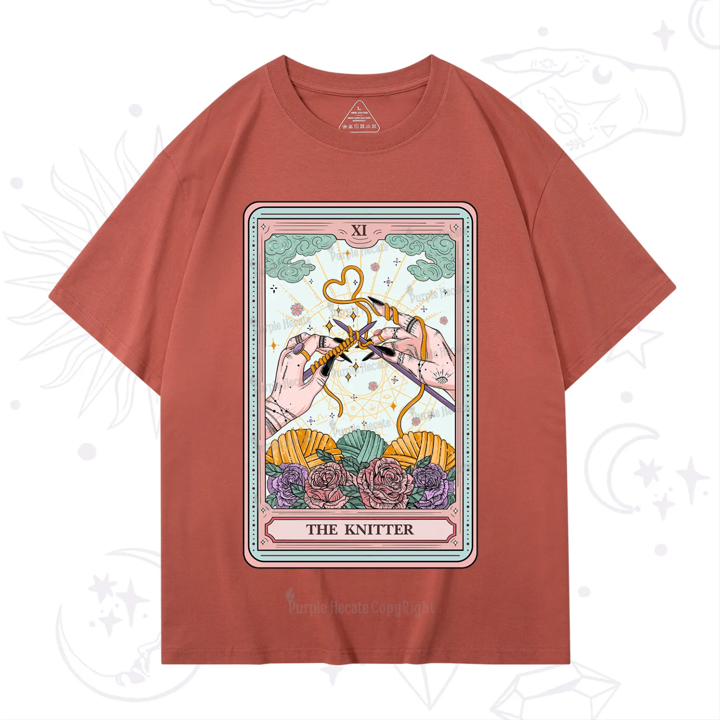 Purplehecate The Knitter Tarot Card T-Shirt