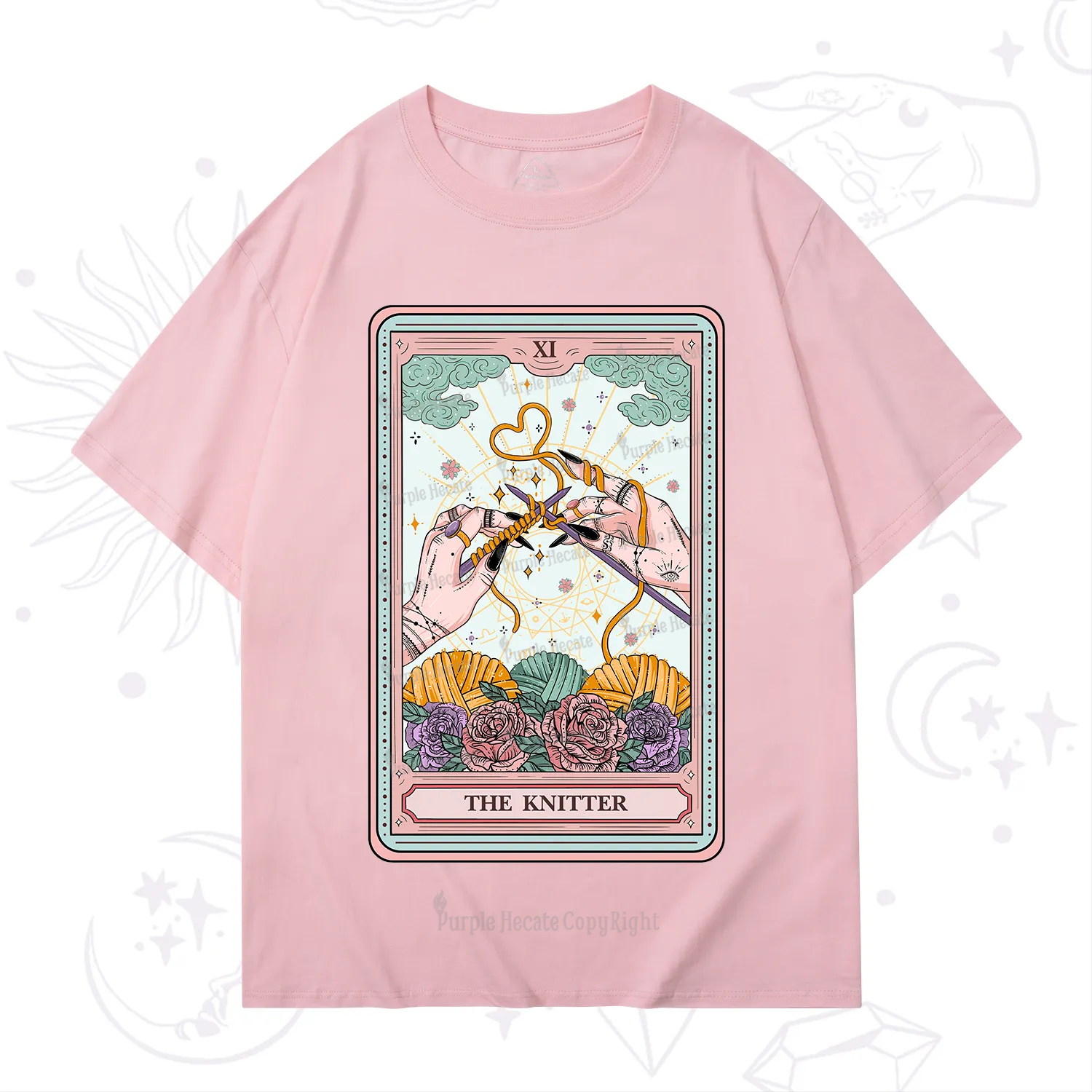 Purplehecate The Knitter Tarot Card T-Shirt