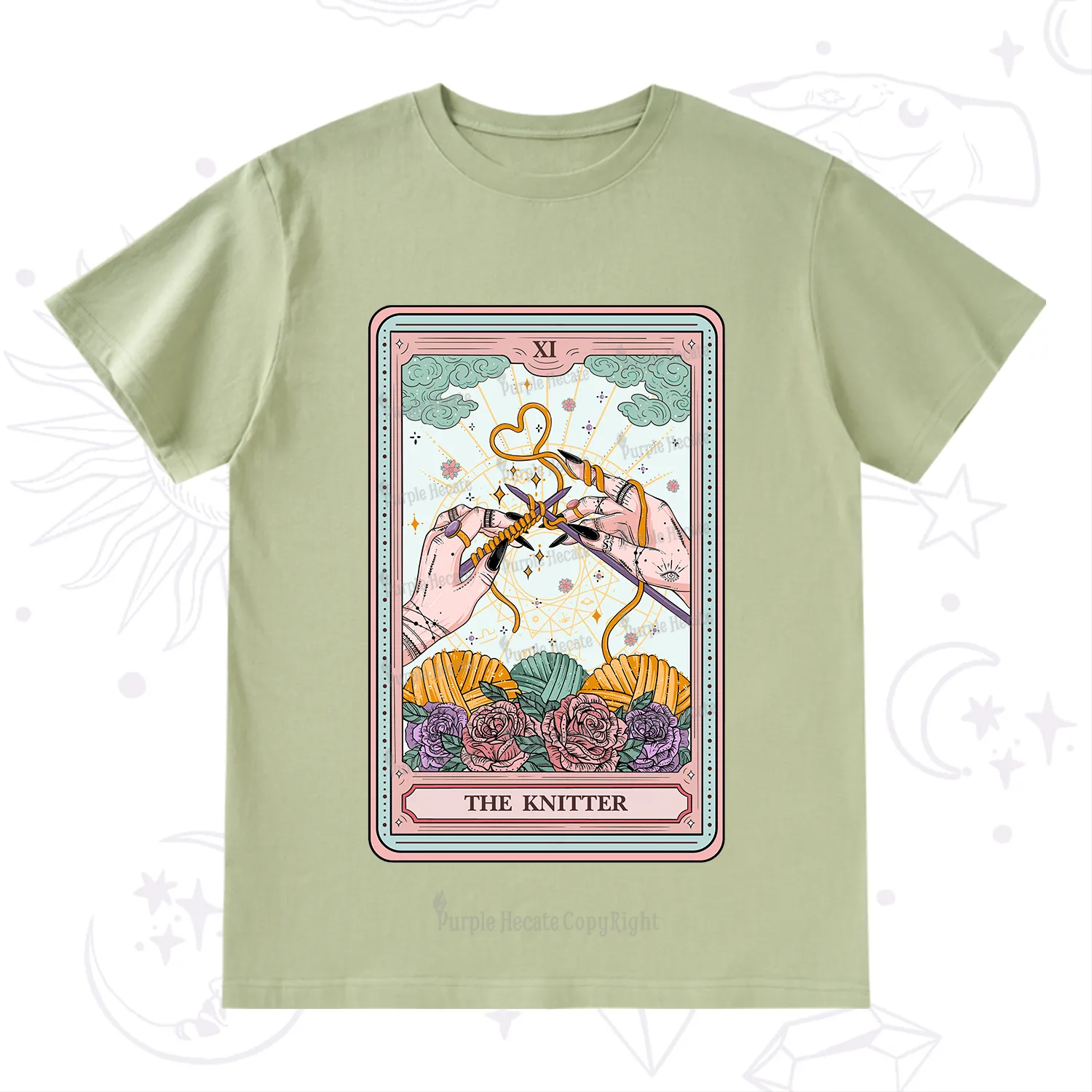 Purplehecate The Knitter Tarot Card T-Shirt