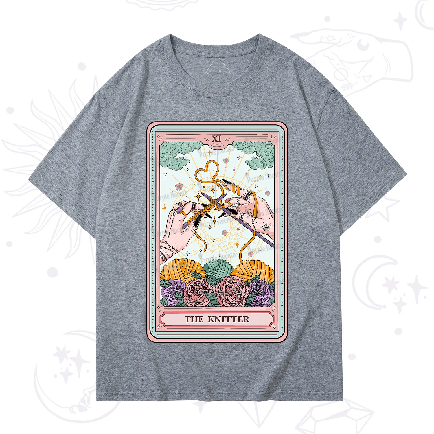 Purplehecate The Knitter Tarot Card T-Shirt